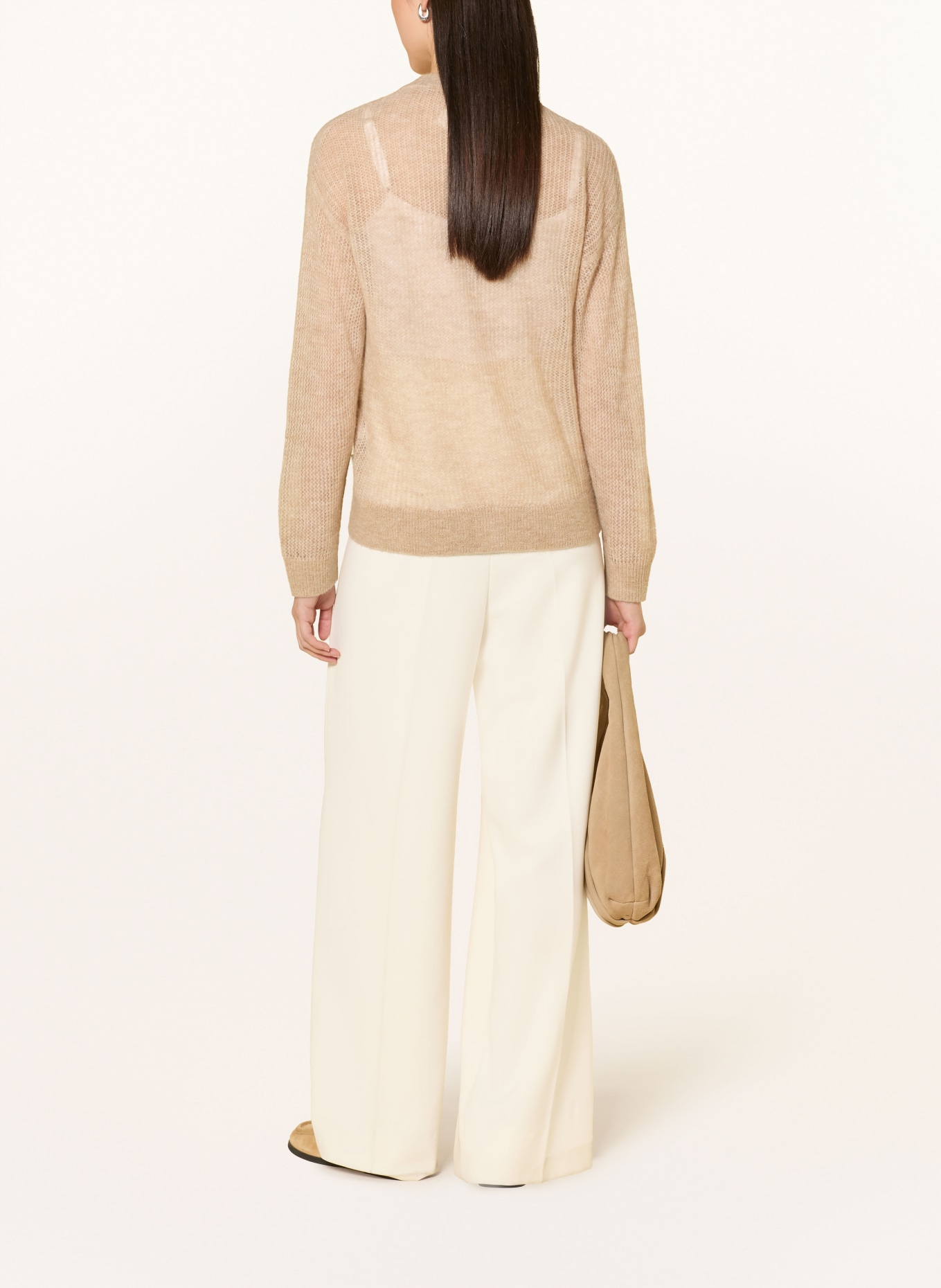 MAERZ MUENCHEN Strickjacke mit Alpaka: BEIGE