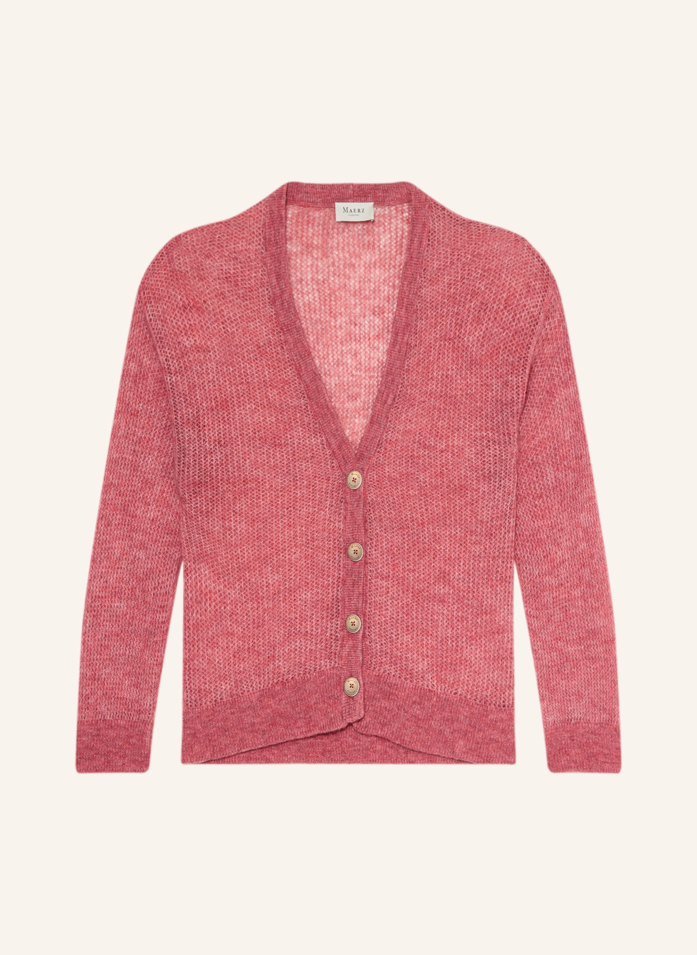 MAERZ MUENCHEN Strickjacke mit Alpaka: HELLROT
