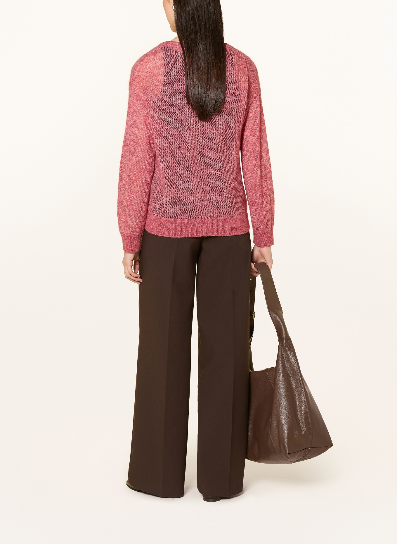 MAERZ MUENCHEN Strickjacke mit Alpaka: HELLROT