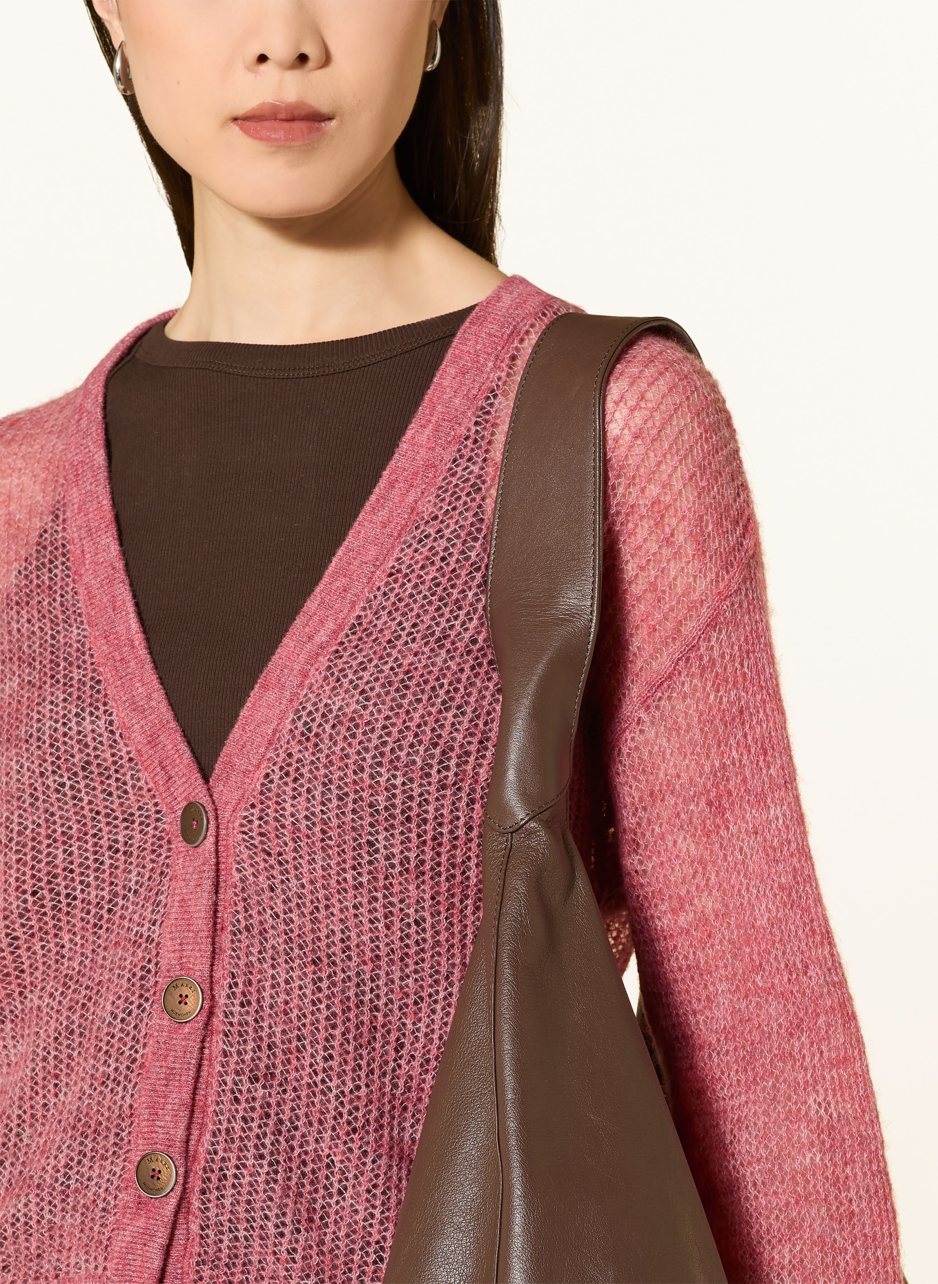 MAERZ MUENCHEN Strickjacke mit Alpaka: HELLROT