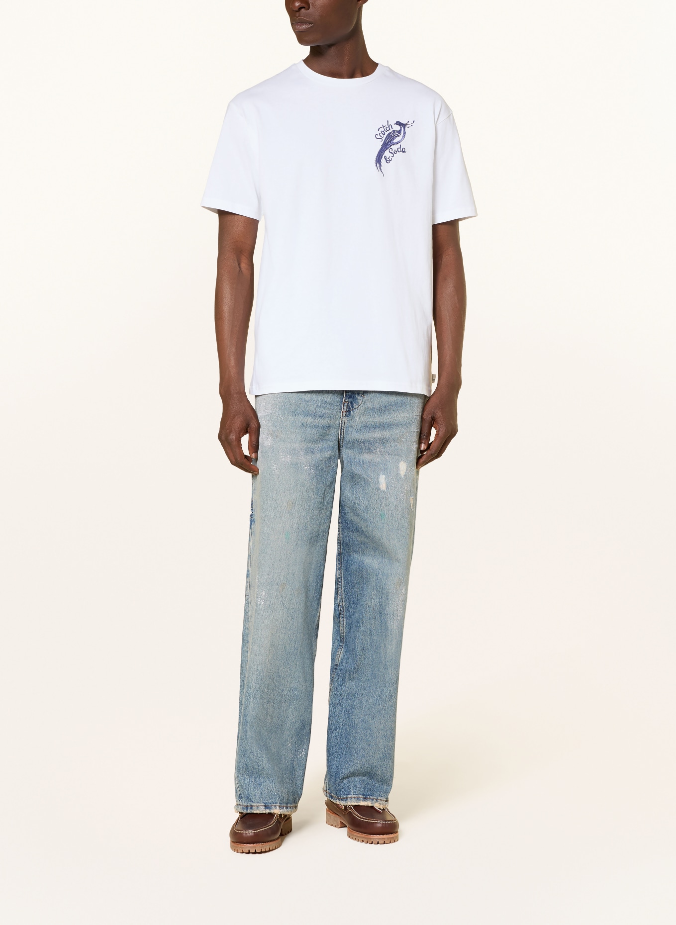 SCOTCH & SODA T-shirt: WHITE / DARK BLUE