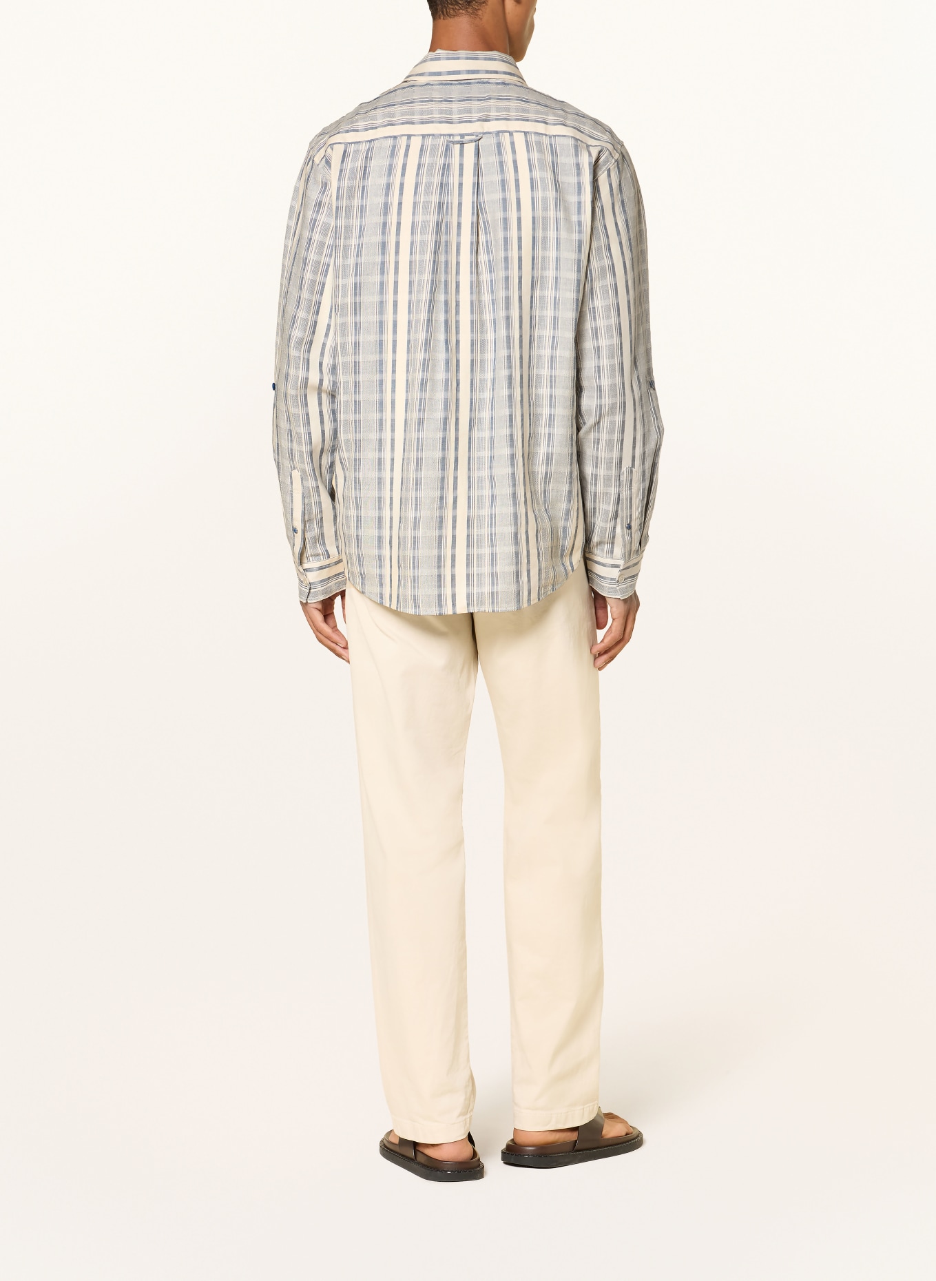 SCOTCH & SODA Overhemd met relaxte pasvorm: BLAUW / CRÈME