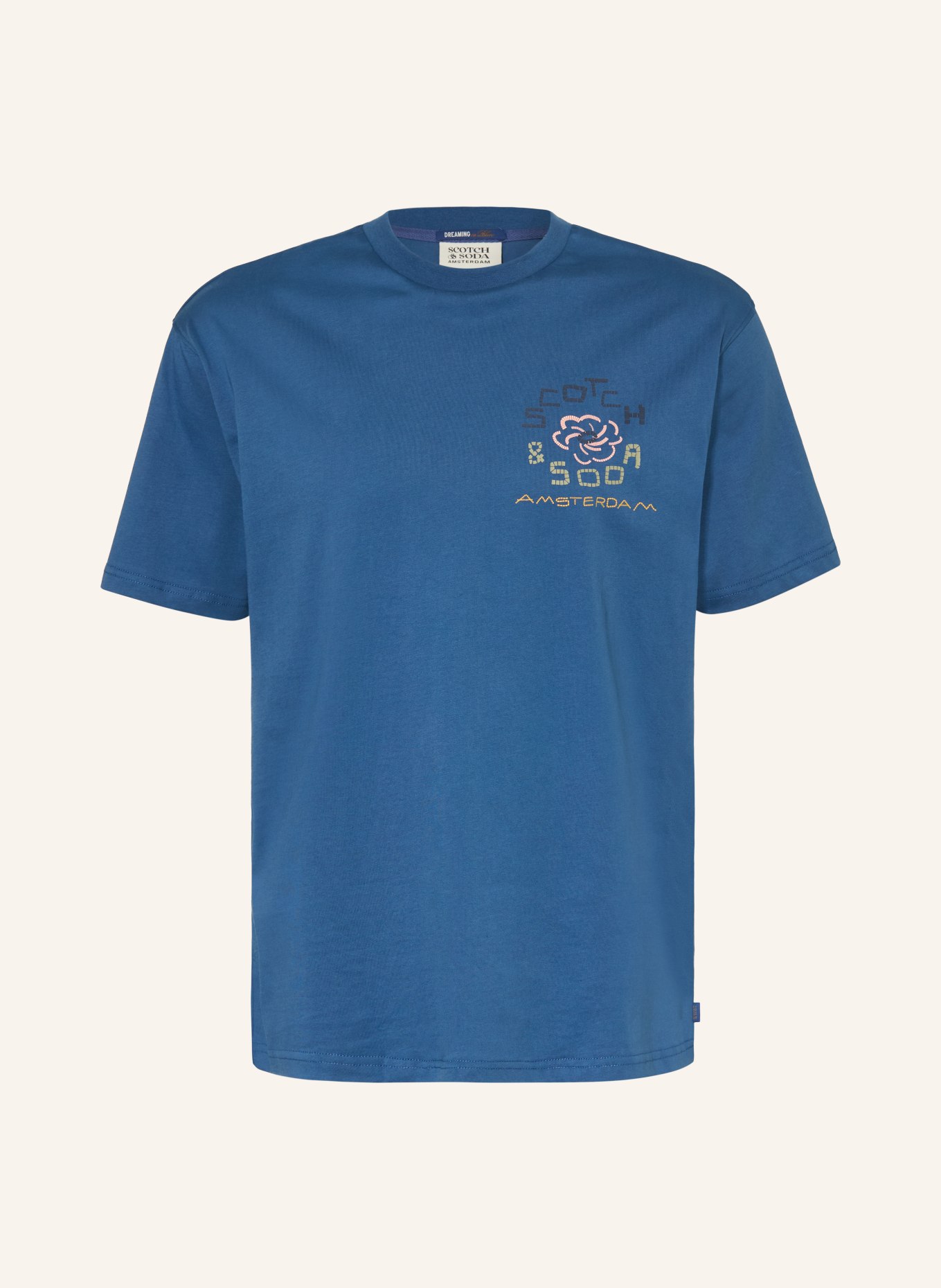 SCOTCH & SODA T-Shirt: BLAU / GELB / GRÜN