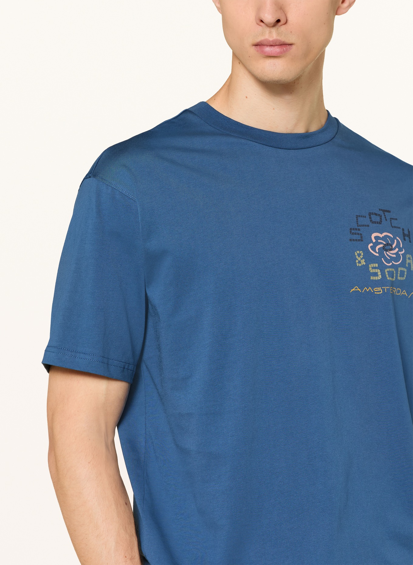 SCOTCH & SODA T-Shirt: BLAU / GELB / GRÜN