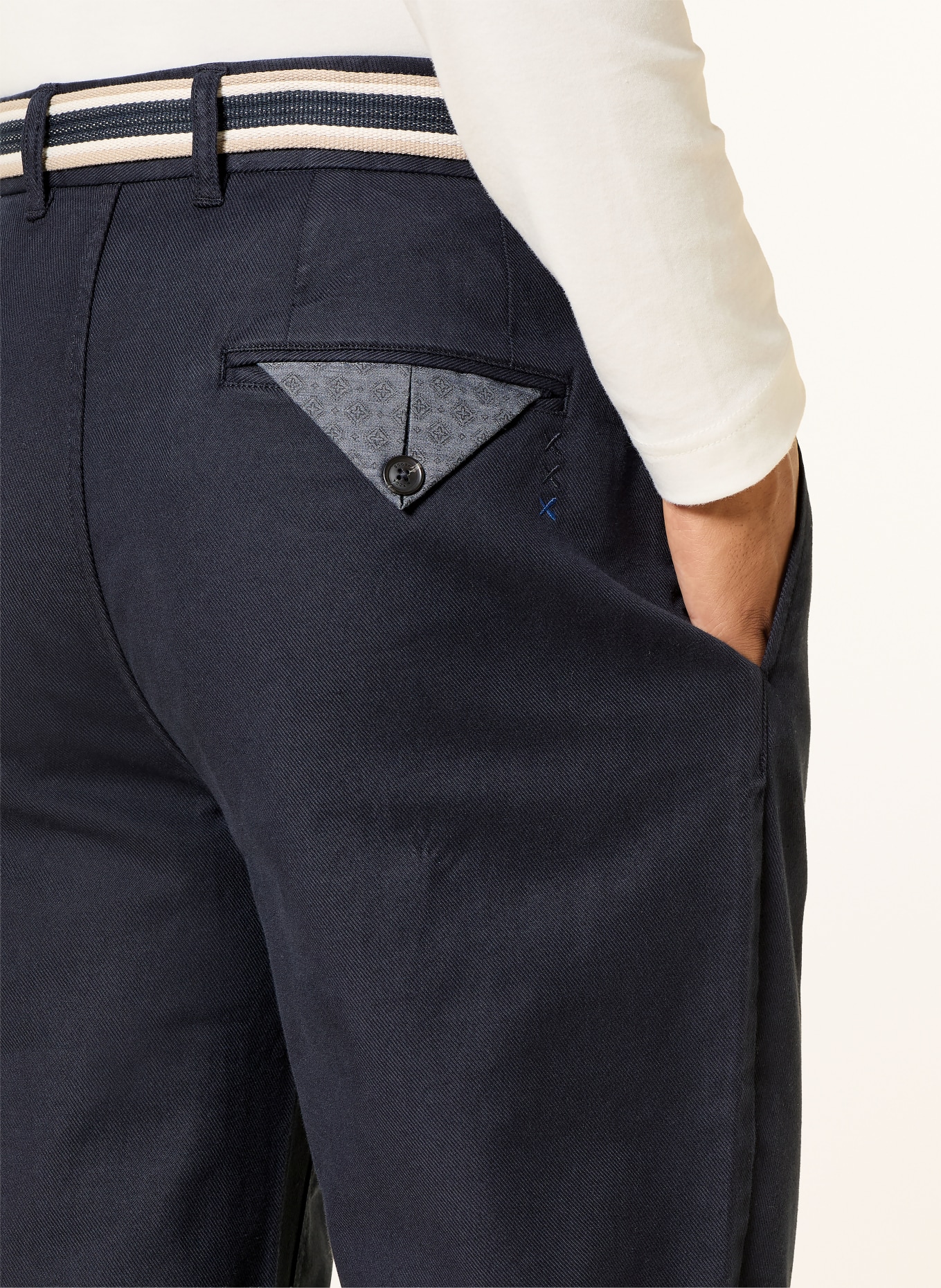SCOTCH & SODA WARREN Extra Slim Fit Chinos: DARK BLUE / BEIGE / CREAM