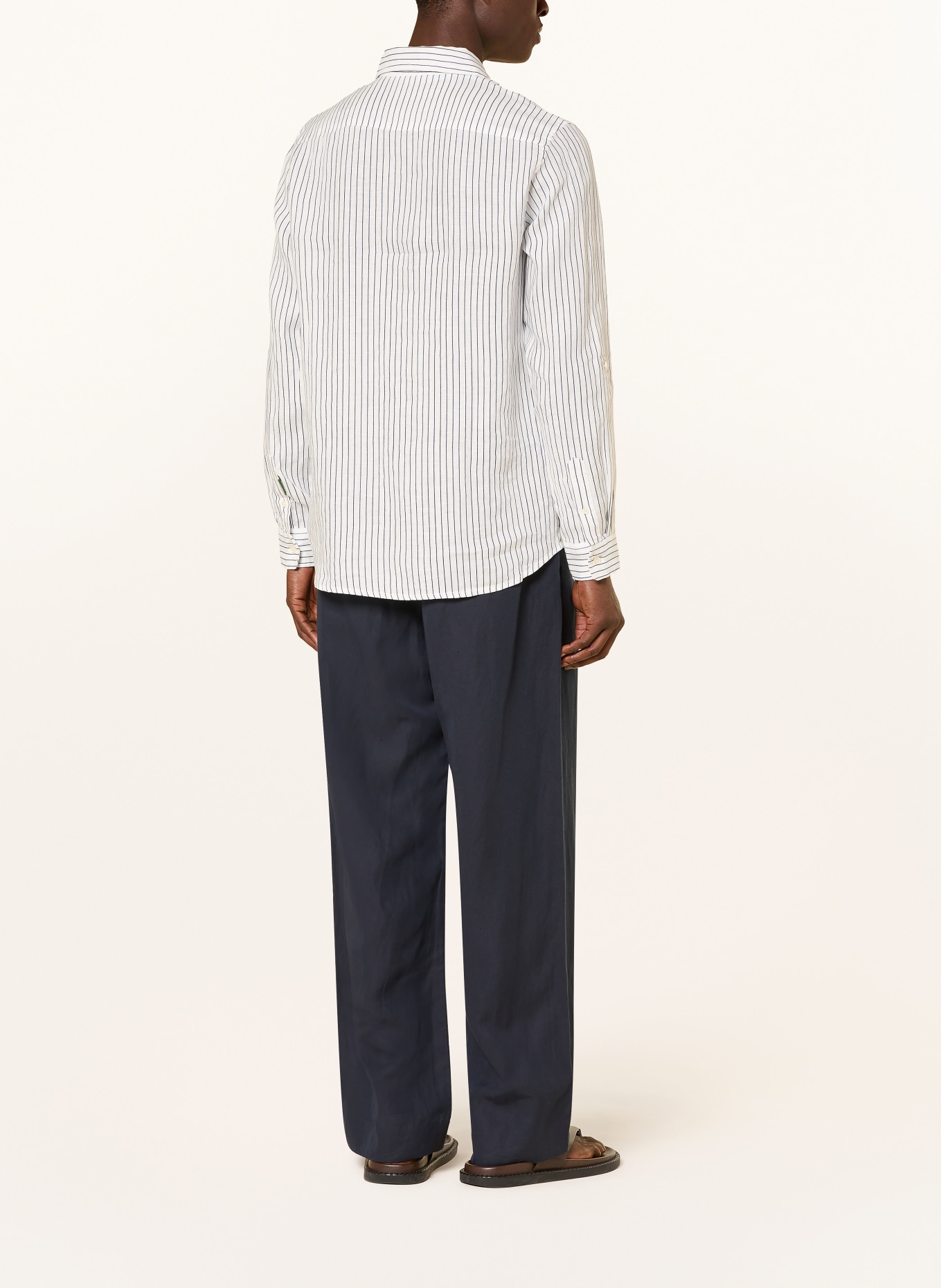 SCOTCH & SODA Linen Shirt, Regular Fit: WHITE / DARK BLUE