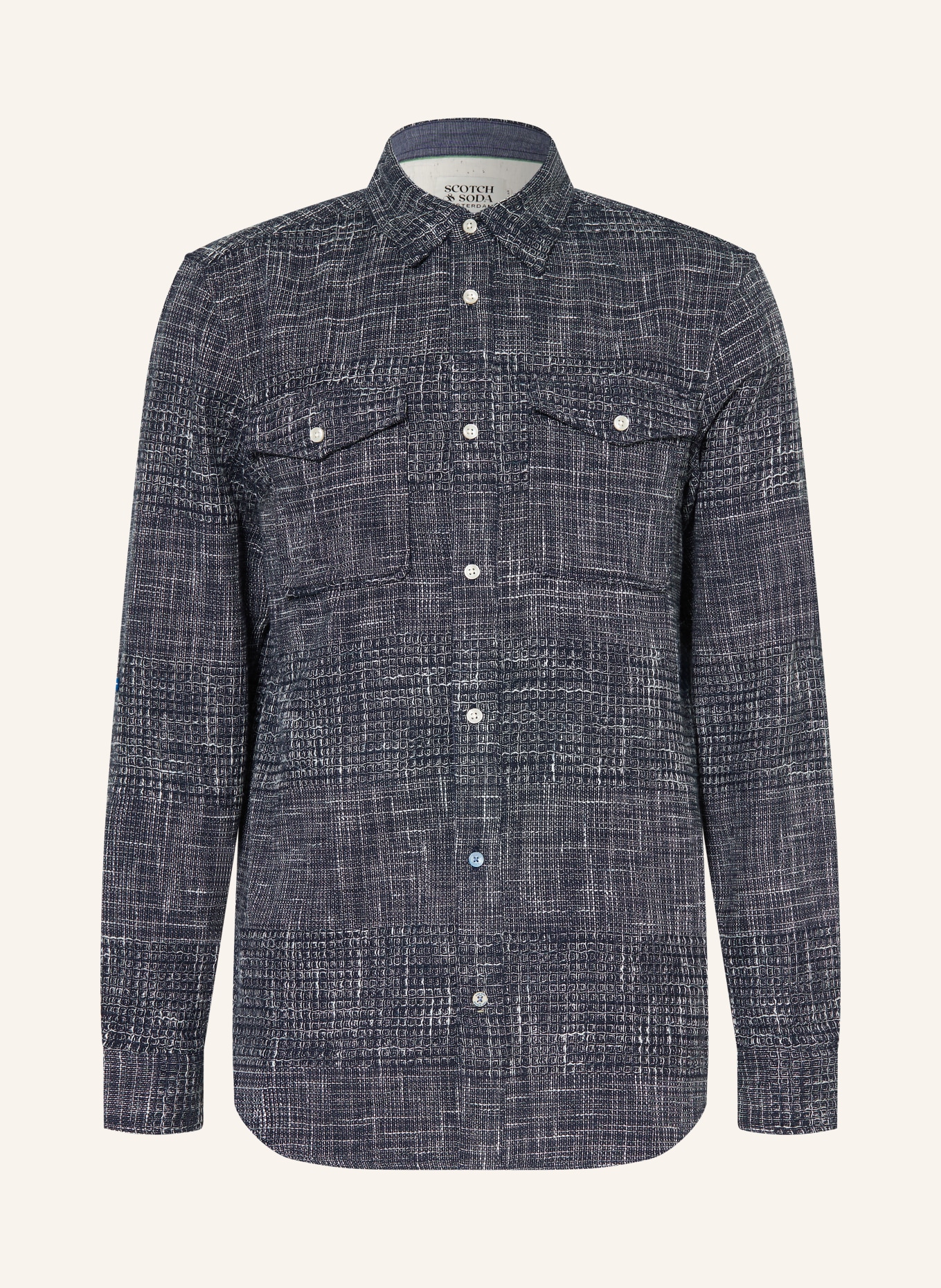 SCOTCH & SODA Overshirt: DUNKELBLAU / WEISS