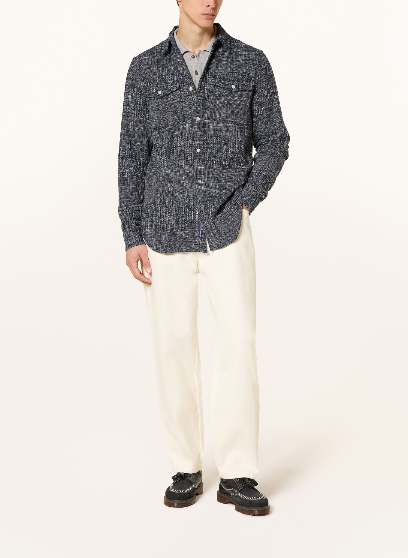 SCOTCH & SODA Overshirt: DUNKELBLAU / WEISS