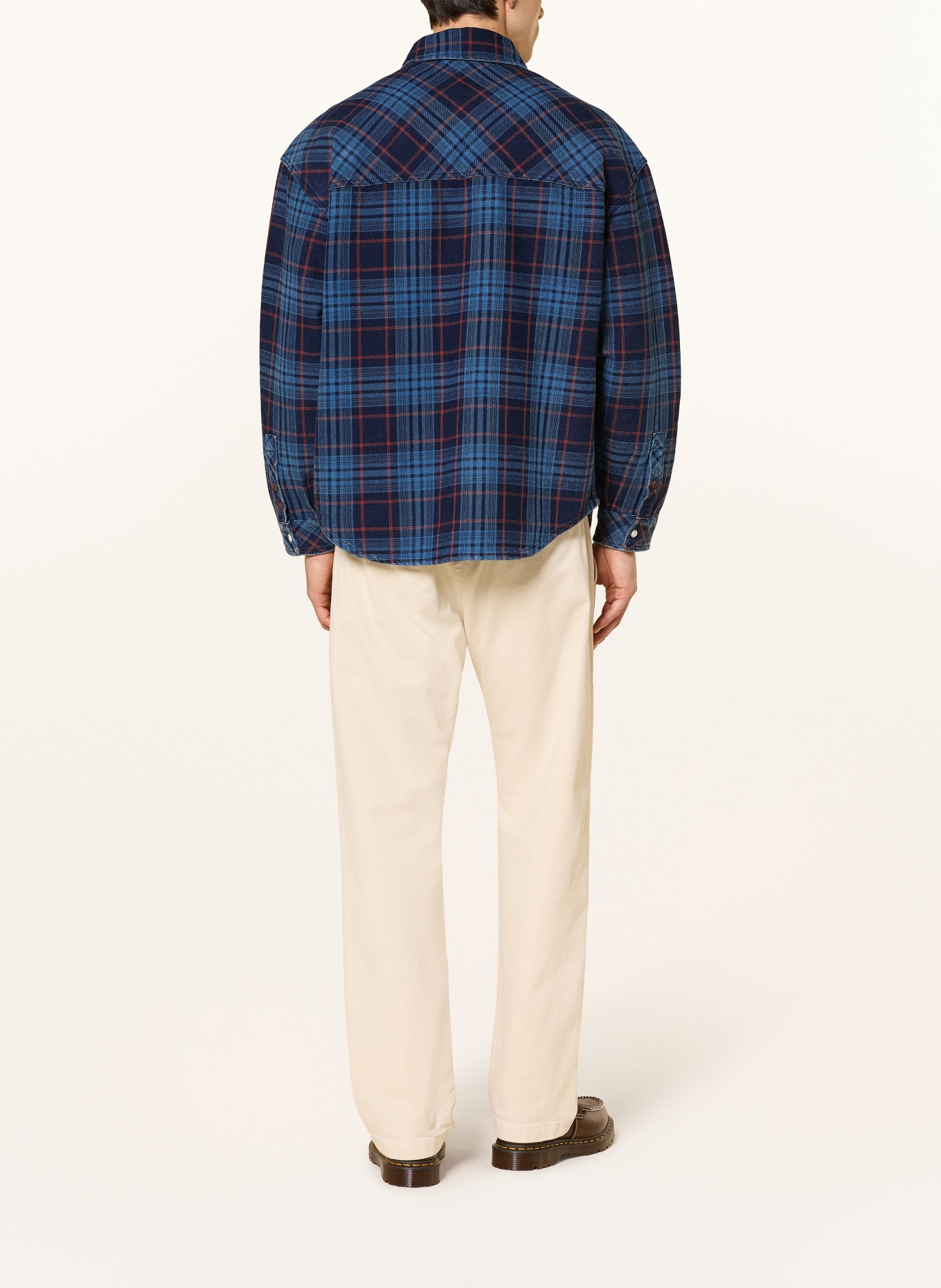 SCOTCH & SODA Jeans-Overshirt Loose Fit: DUNKELBLAU / ROT / BLAU