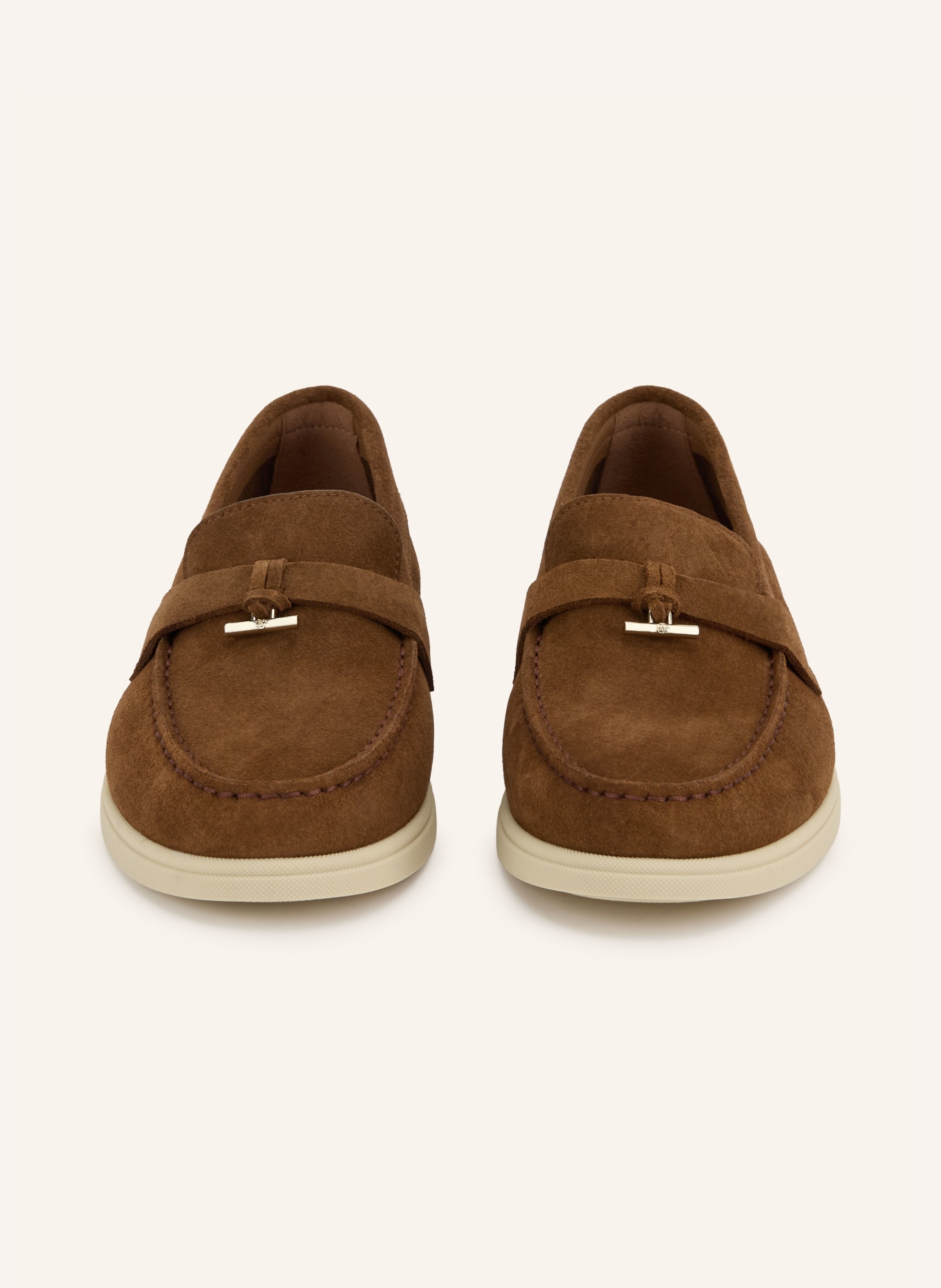 BOSS SIENNE Loafers: BROWN / GOLD
