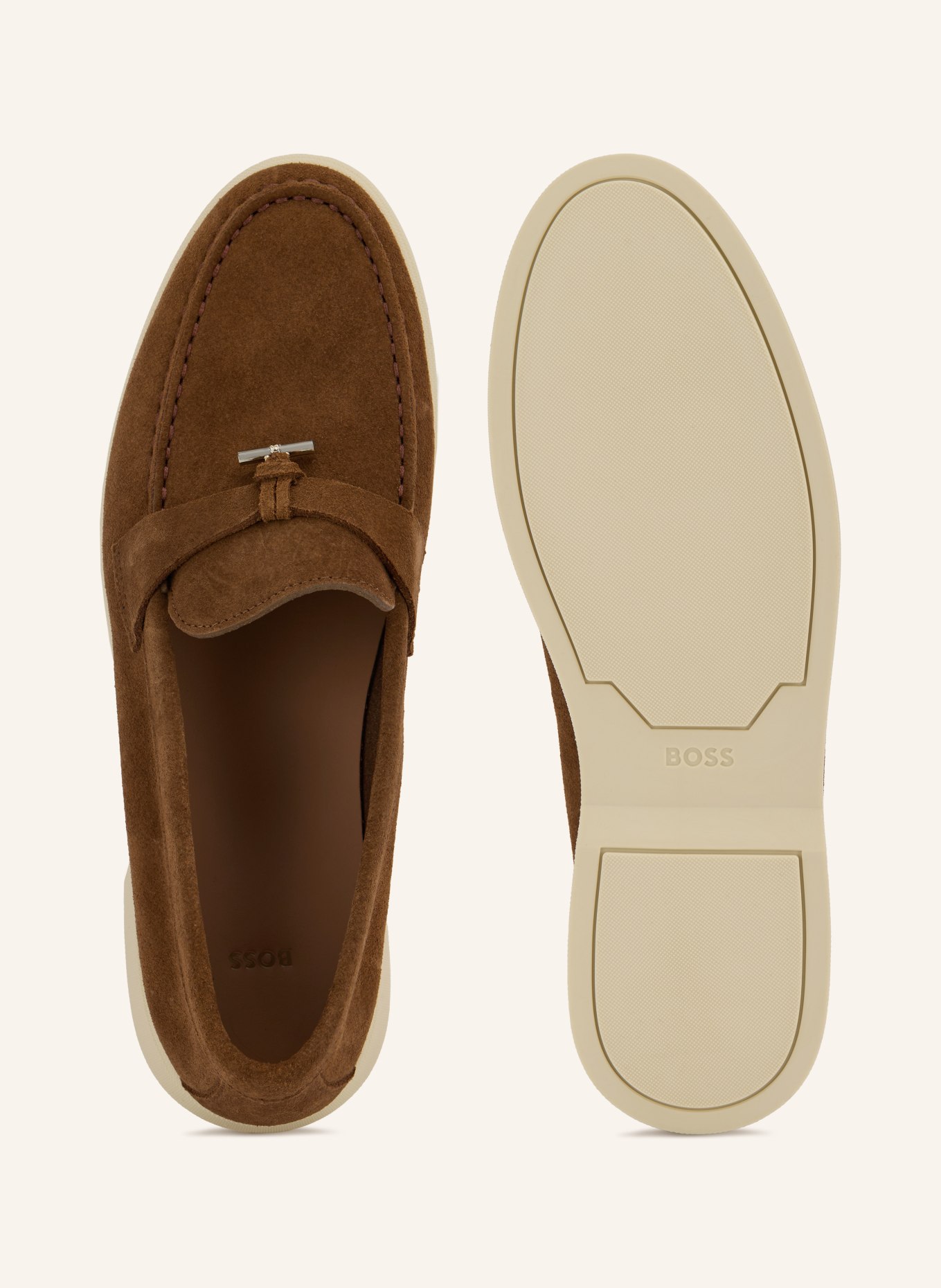 BOSS SIENNE Loafers: BROWN / GOLD