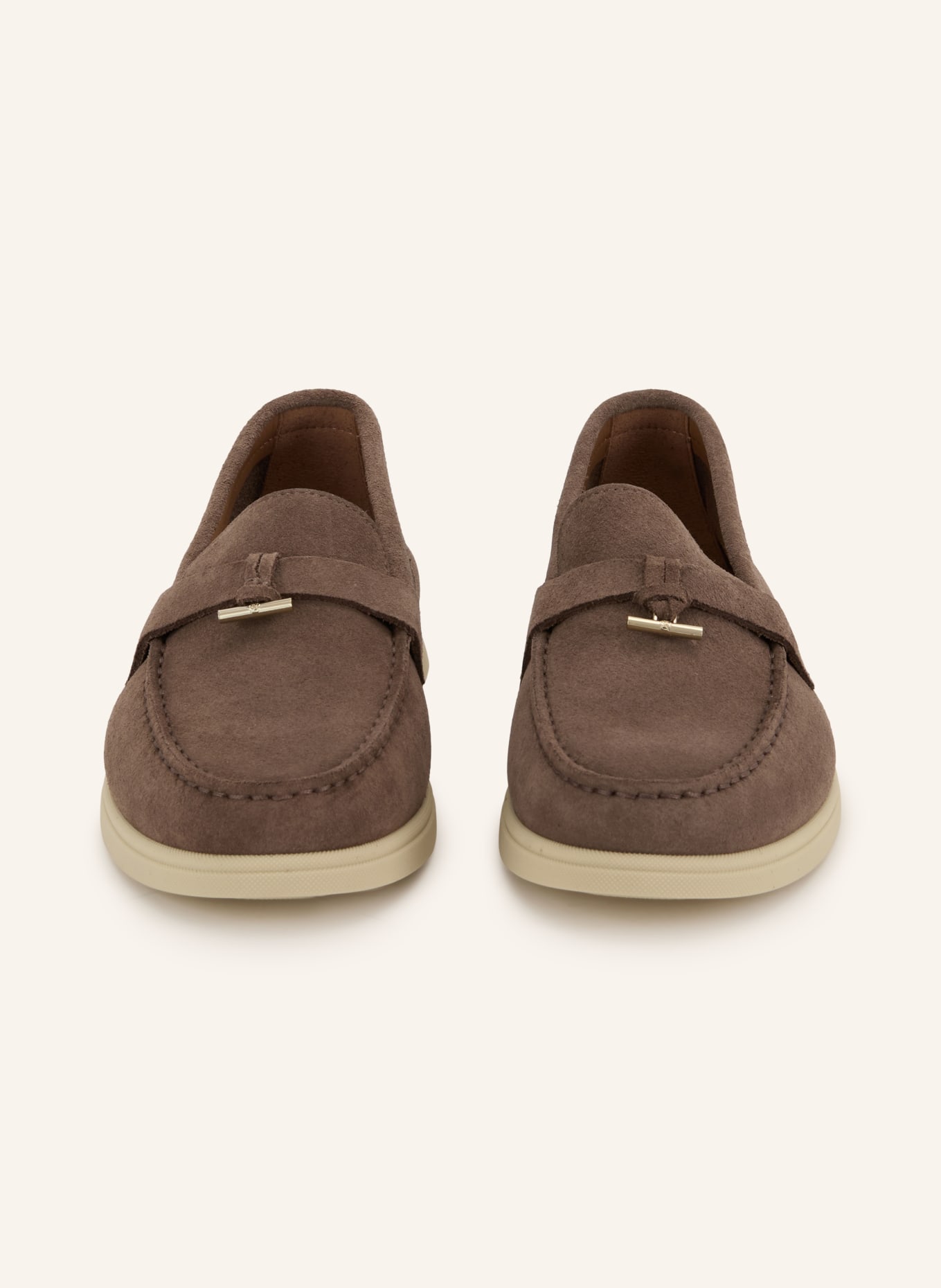 BOSS SIENNE Loafers: DARK BROWN / GOLD
