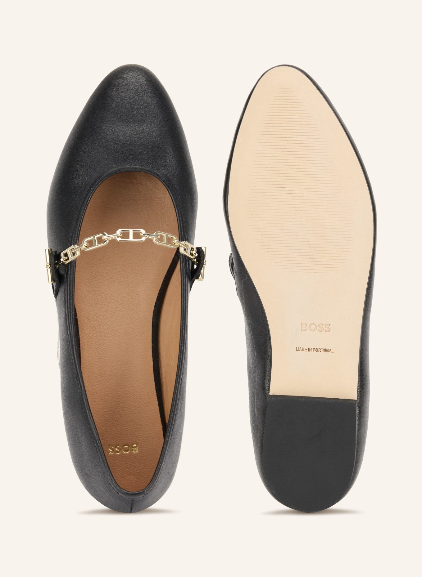 BOSS Mary-Jane-Ballerinas SILVYE: SCHWARZ / GOLD