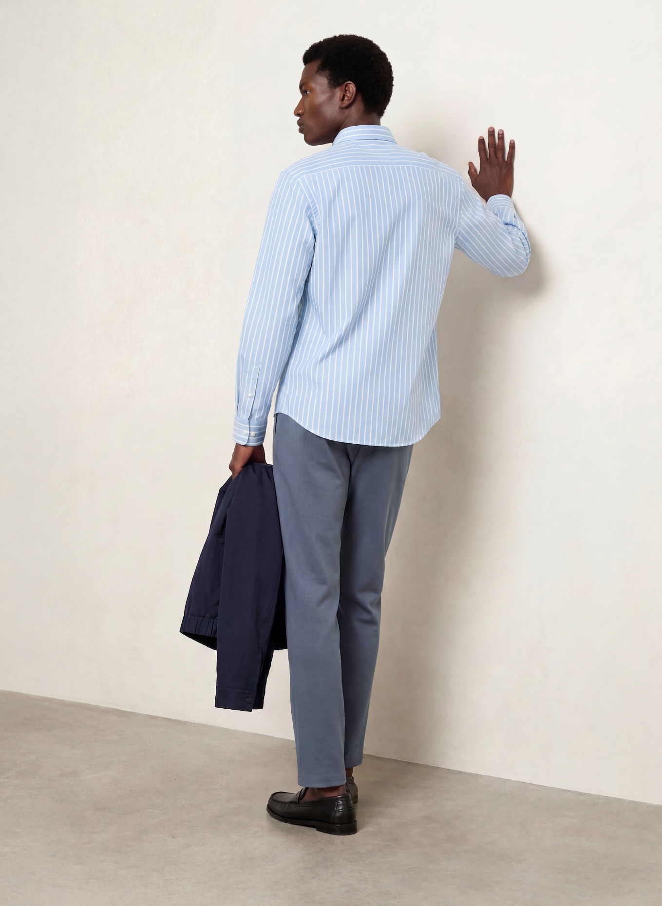Calvin Klein Jersey jogger-style tapered-fit pants: BLUE