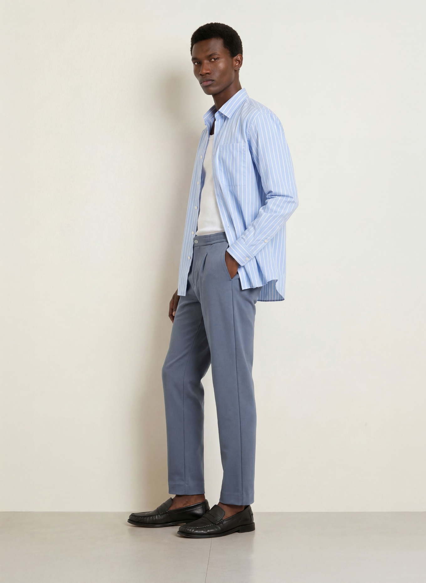 Calvin Klein Jersey jogger-style tapered-fit pants: BLUE