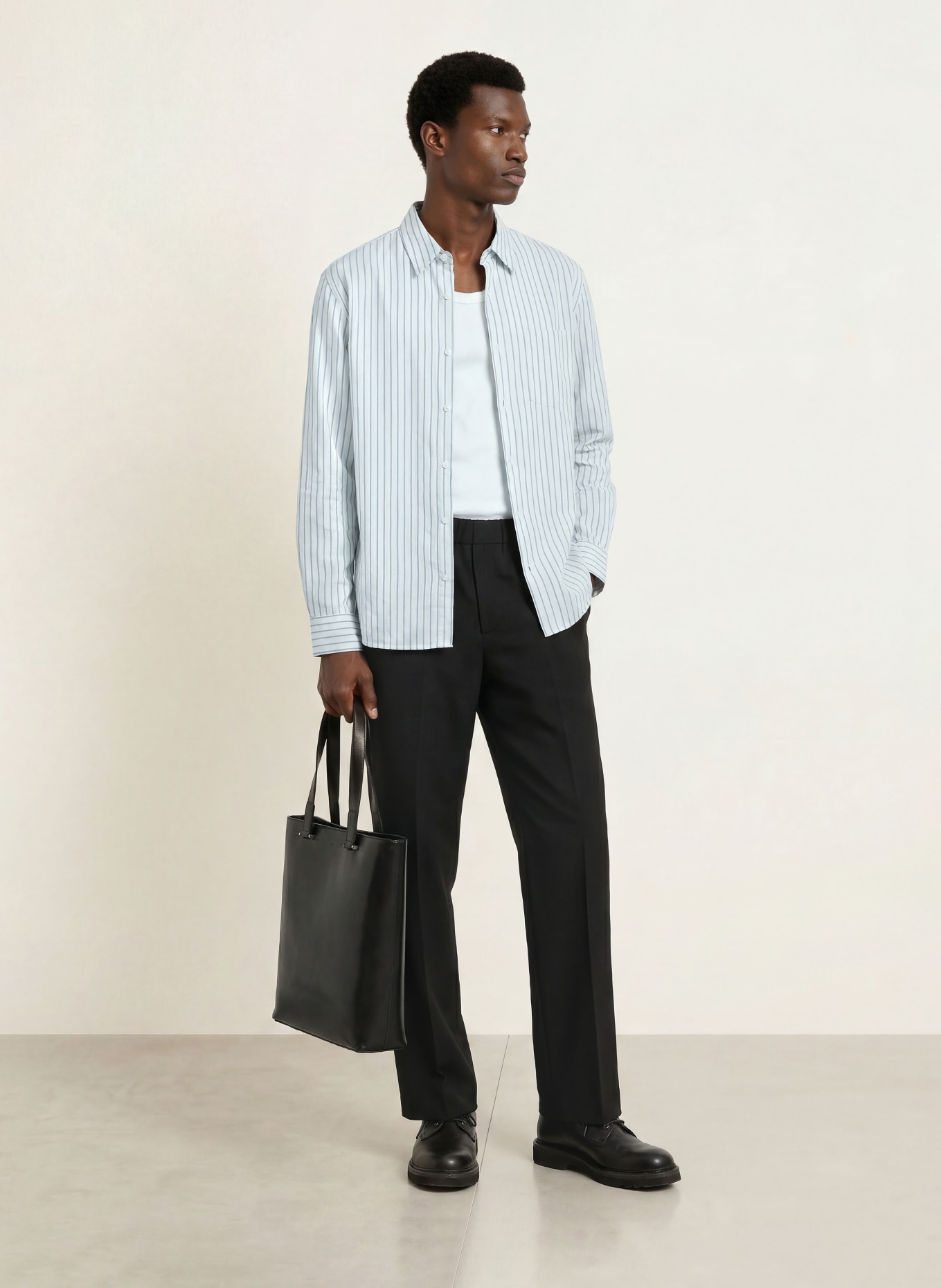 Calvin Klein Easy Fit Shirt: LIGHT BLUE / DARK BLUE