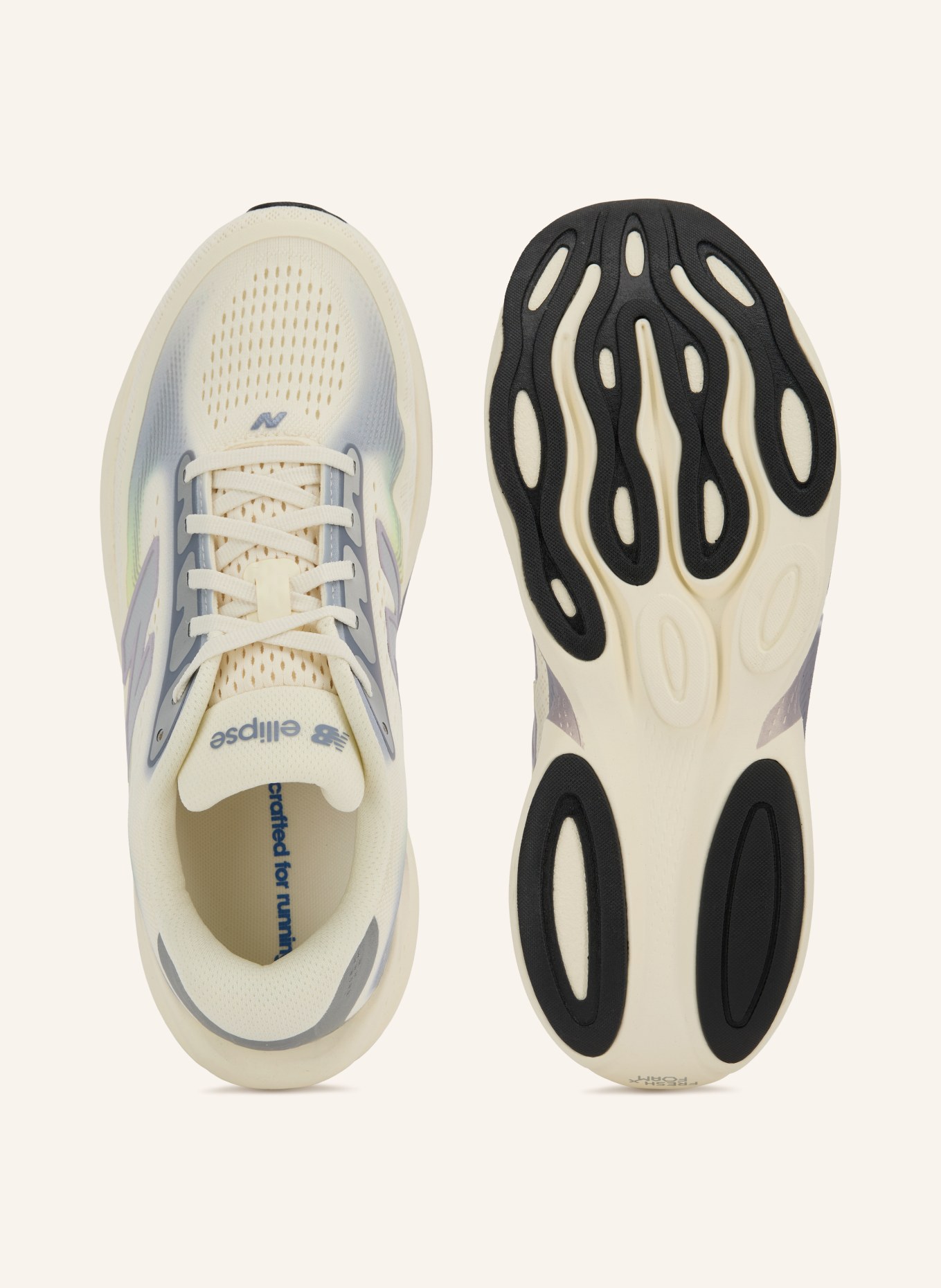 new balance ELLIPSE Running Shoes: WHITE / GRAY / NEON GREEN