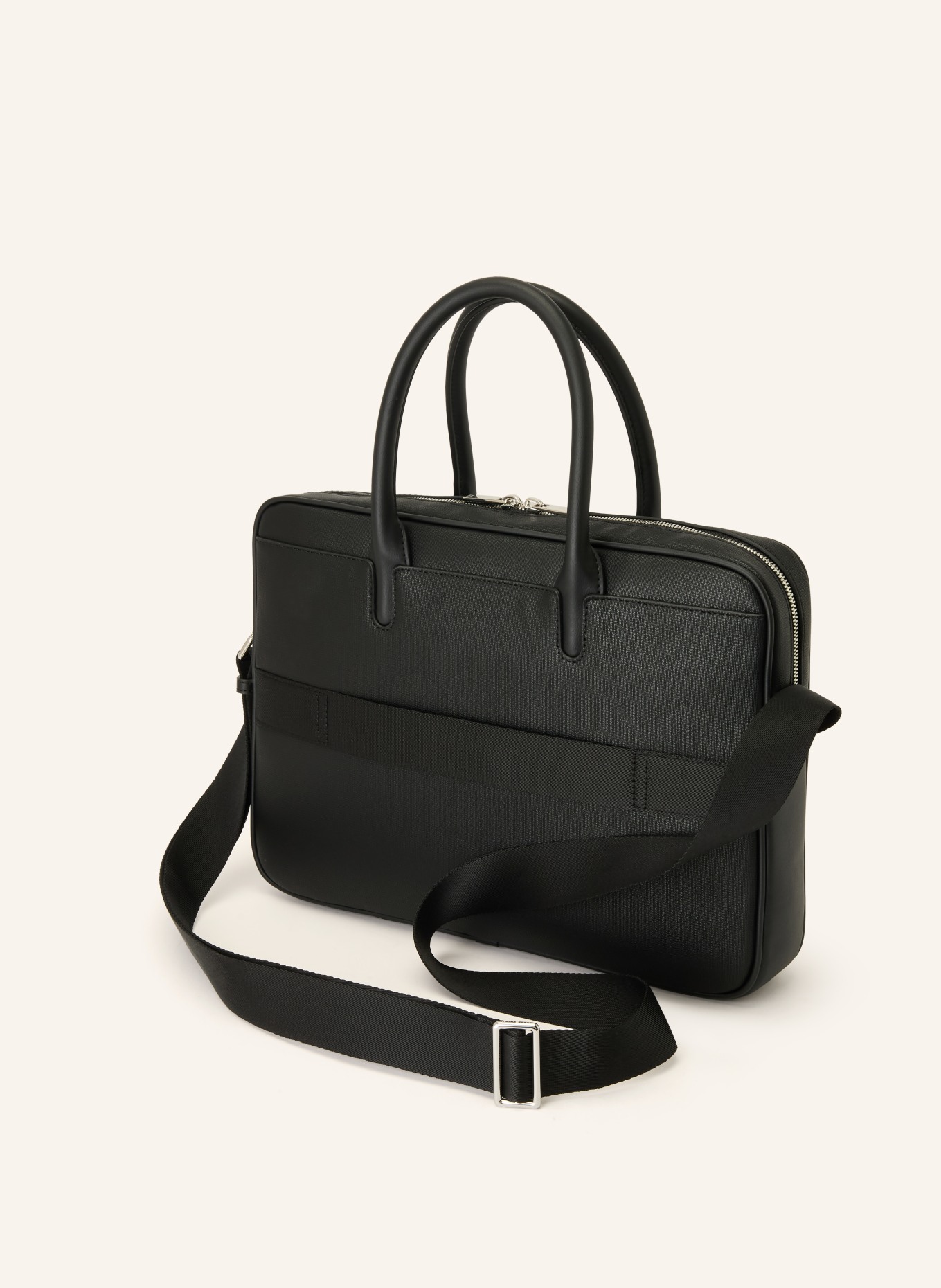 TOMMY HILFIGER Laptop-Tasche: SCHWARZ / SILBER