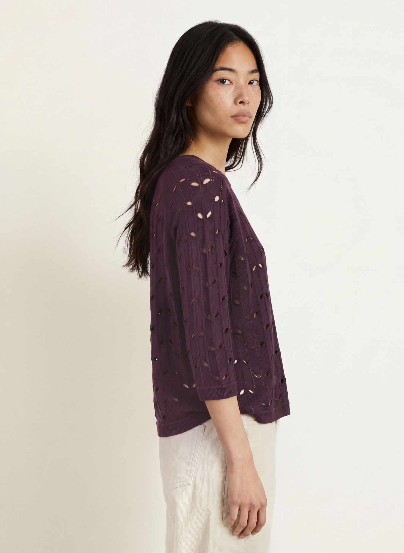 BRAX Pullover NALA mit 3/4-Arm: DUNKELROT