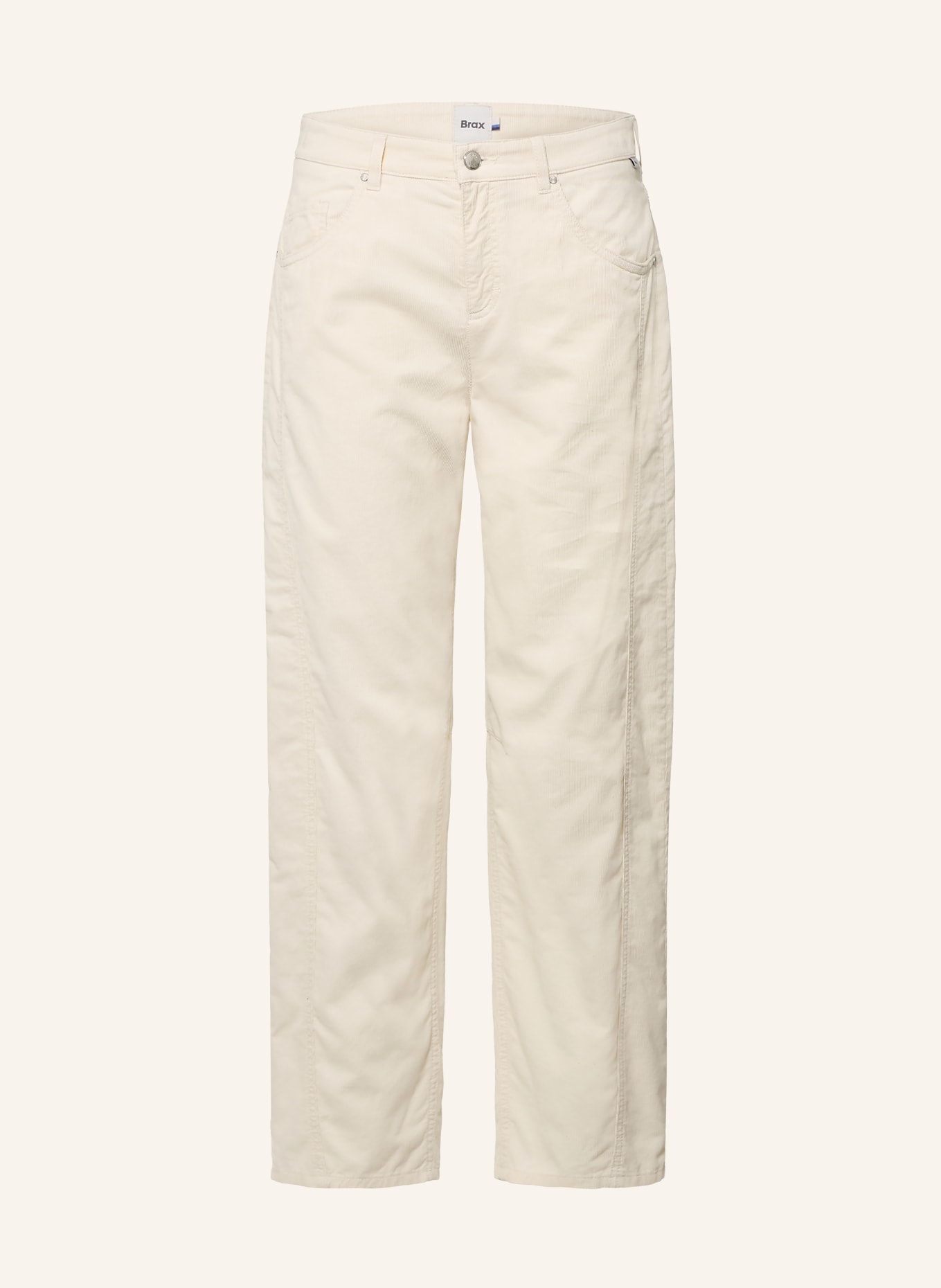 BRAX Pantaloni 7/8 MEGAN din velur: ALB