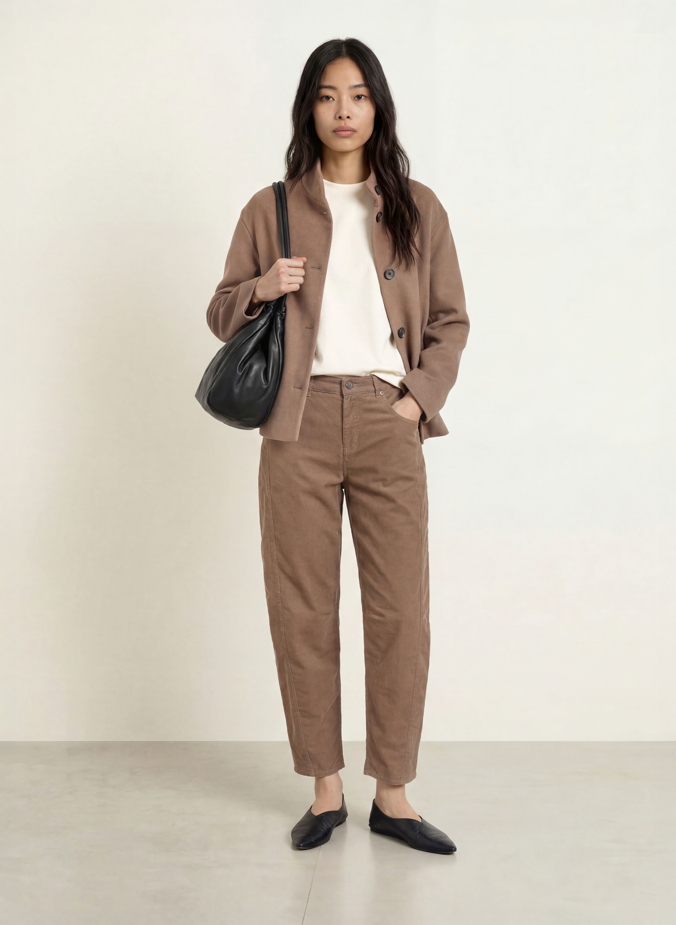 BRAX 7/8-Hose MEGAN aus Cord: TAUPE
