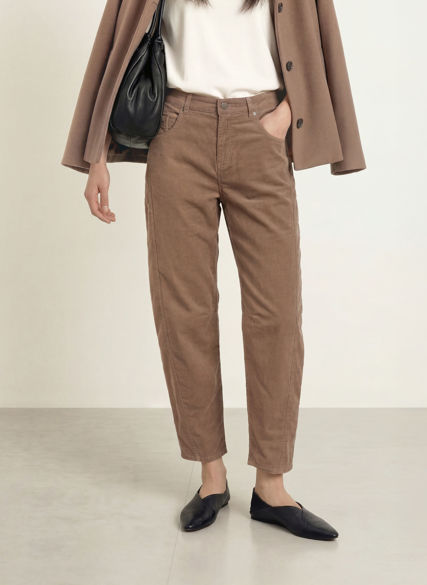 BRAX 7/8-Hose MEGAN aus Cord: TAUPE