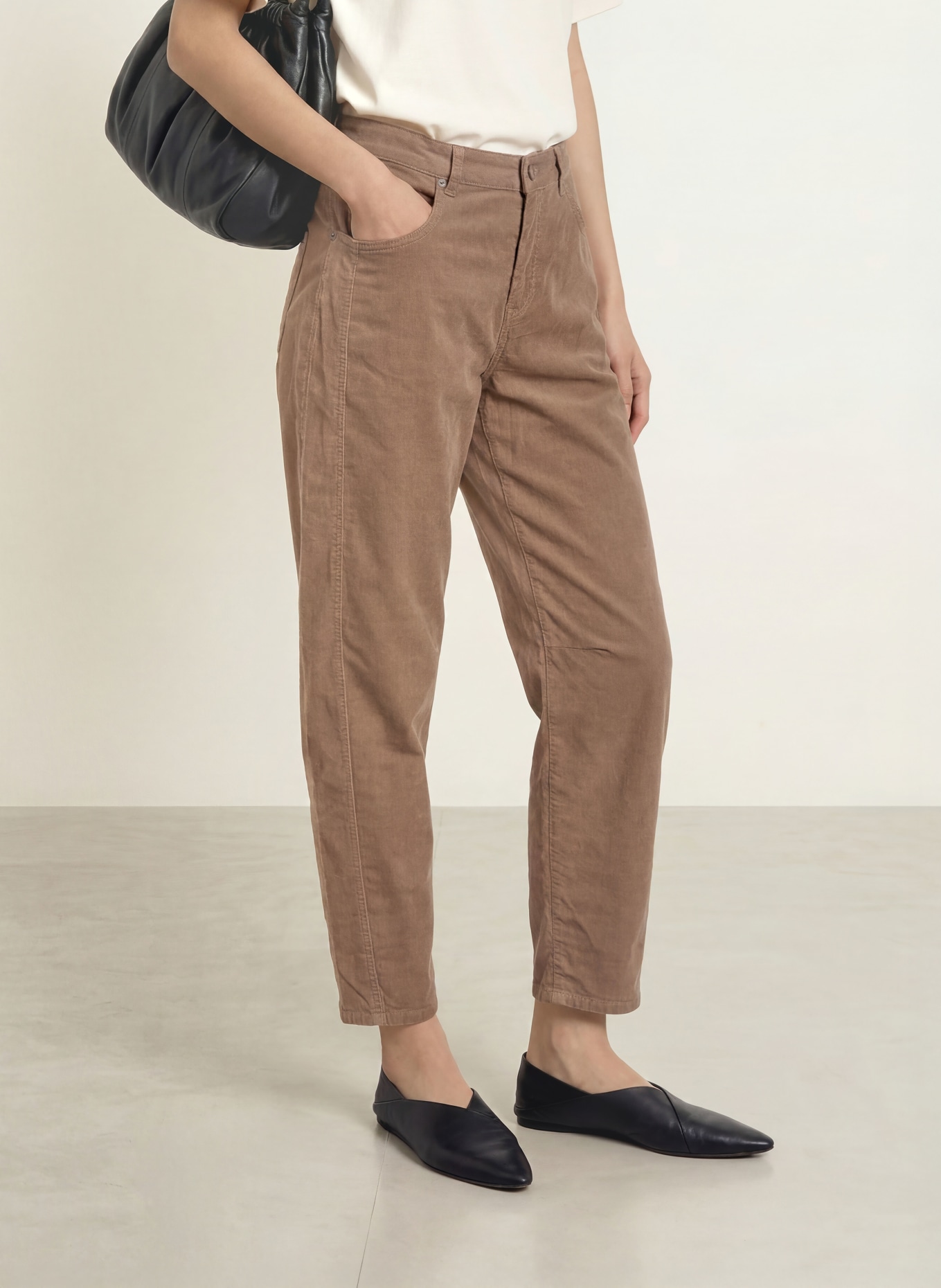 BRAX 7/8-Hose MEGAN aus Cord: TAUPE
