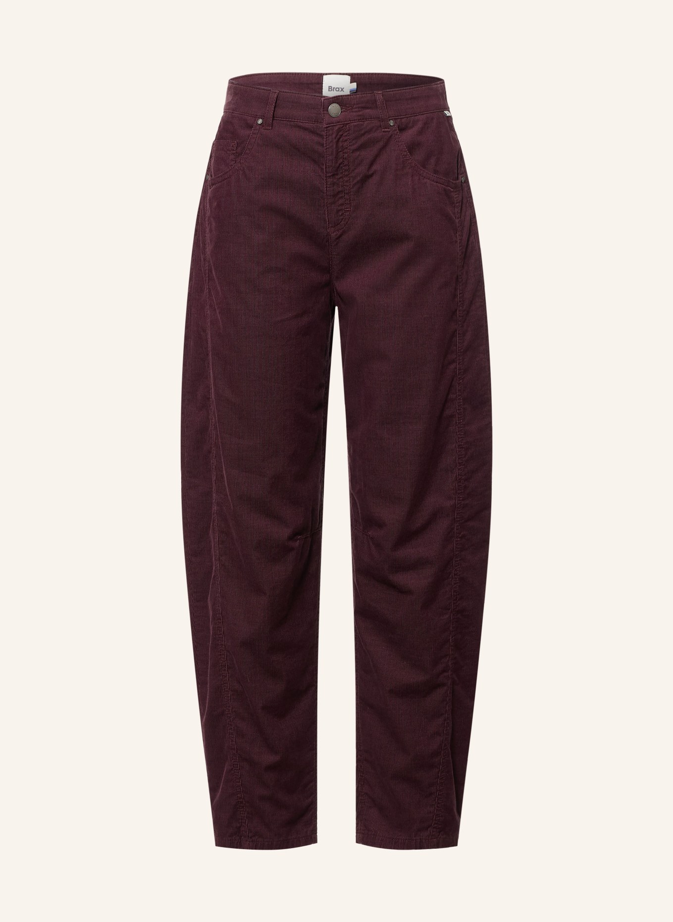 BRAX Pantaloni 7/8 MEGAN din velur: ROȘU ÎNCHIS