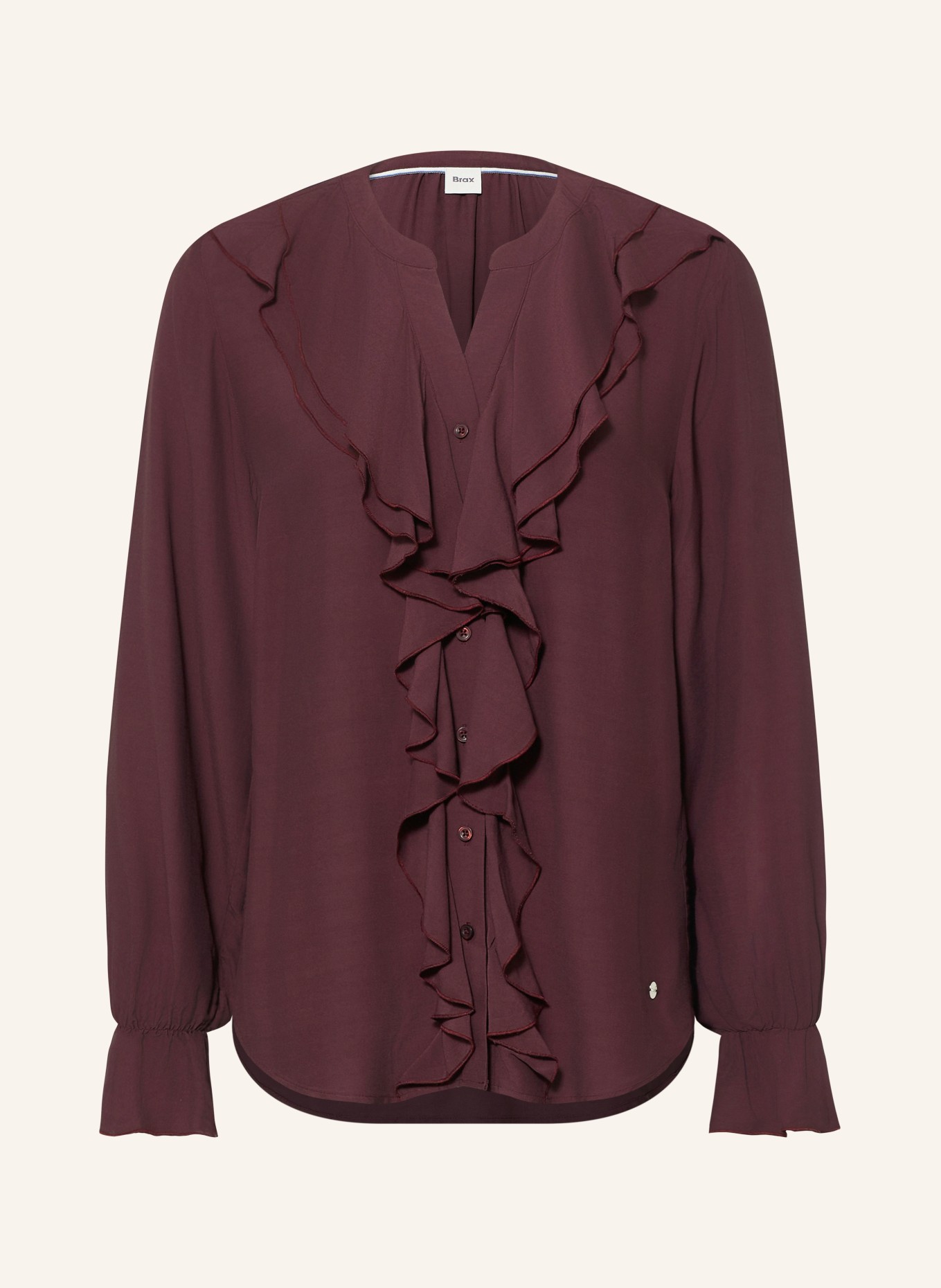 BRAX VIVE-blouse met volants: DONKERROOD