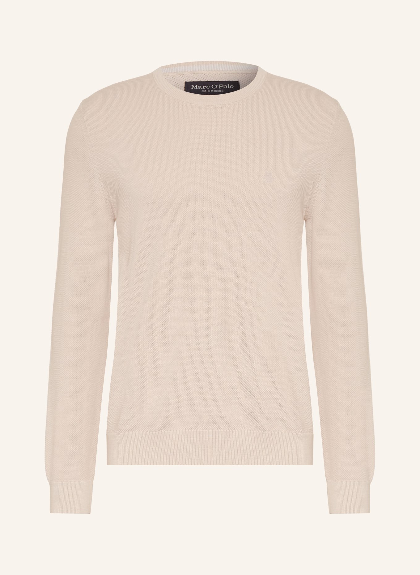 Marc O'Polo Piqué-Pullover: HELLBRAUN