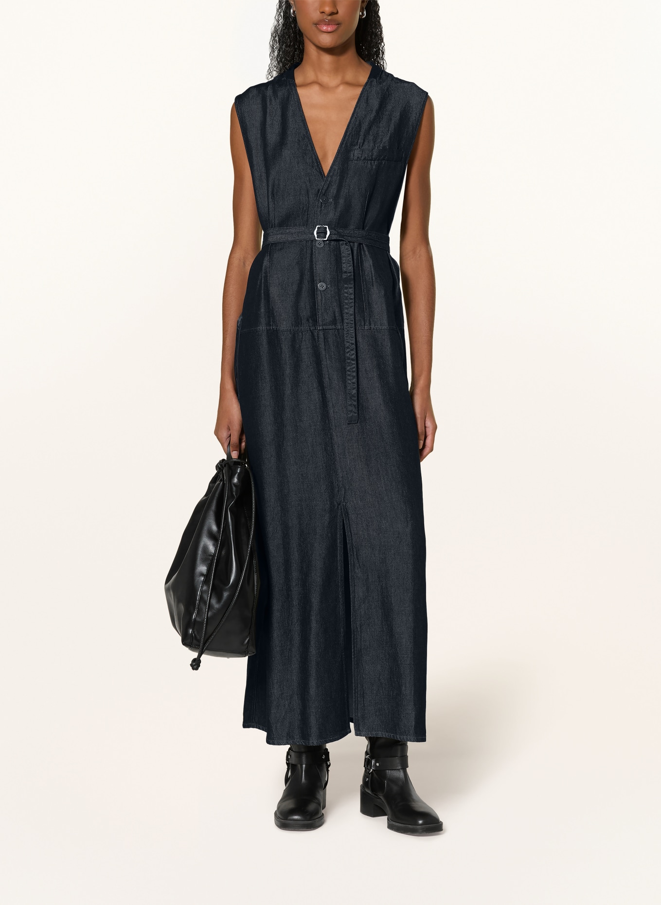 G-Star Mixed-fabric dress: DARK BLUE