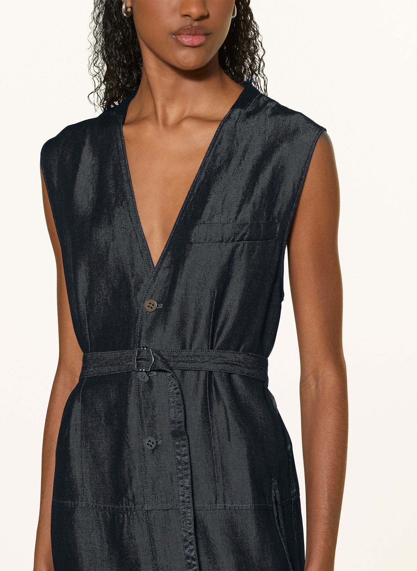 G-Star Mixed-fabric dress: DARK BLUE