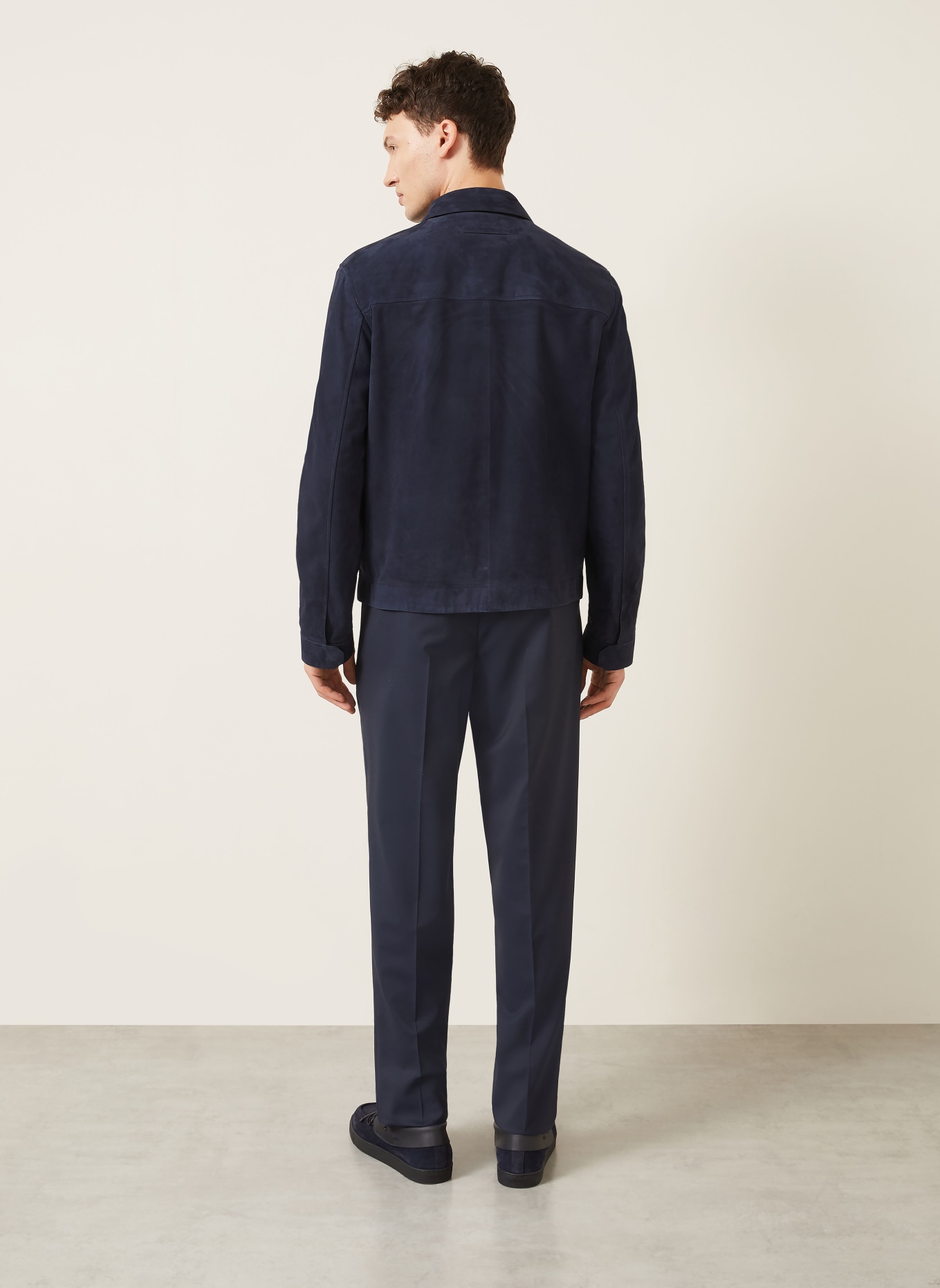 ZEGNA Lederjacke: DUNKELBLAU