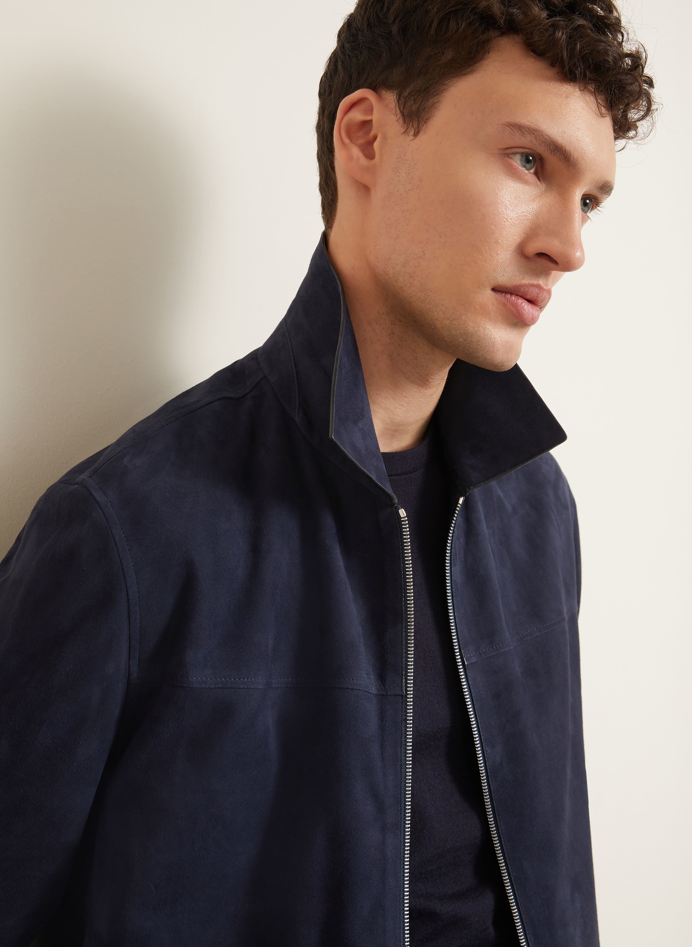 ZEGNA Lederjacke: DUNKELBLAU