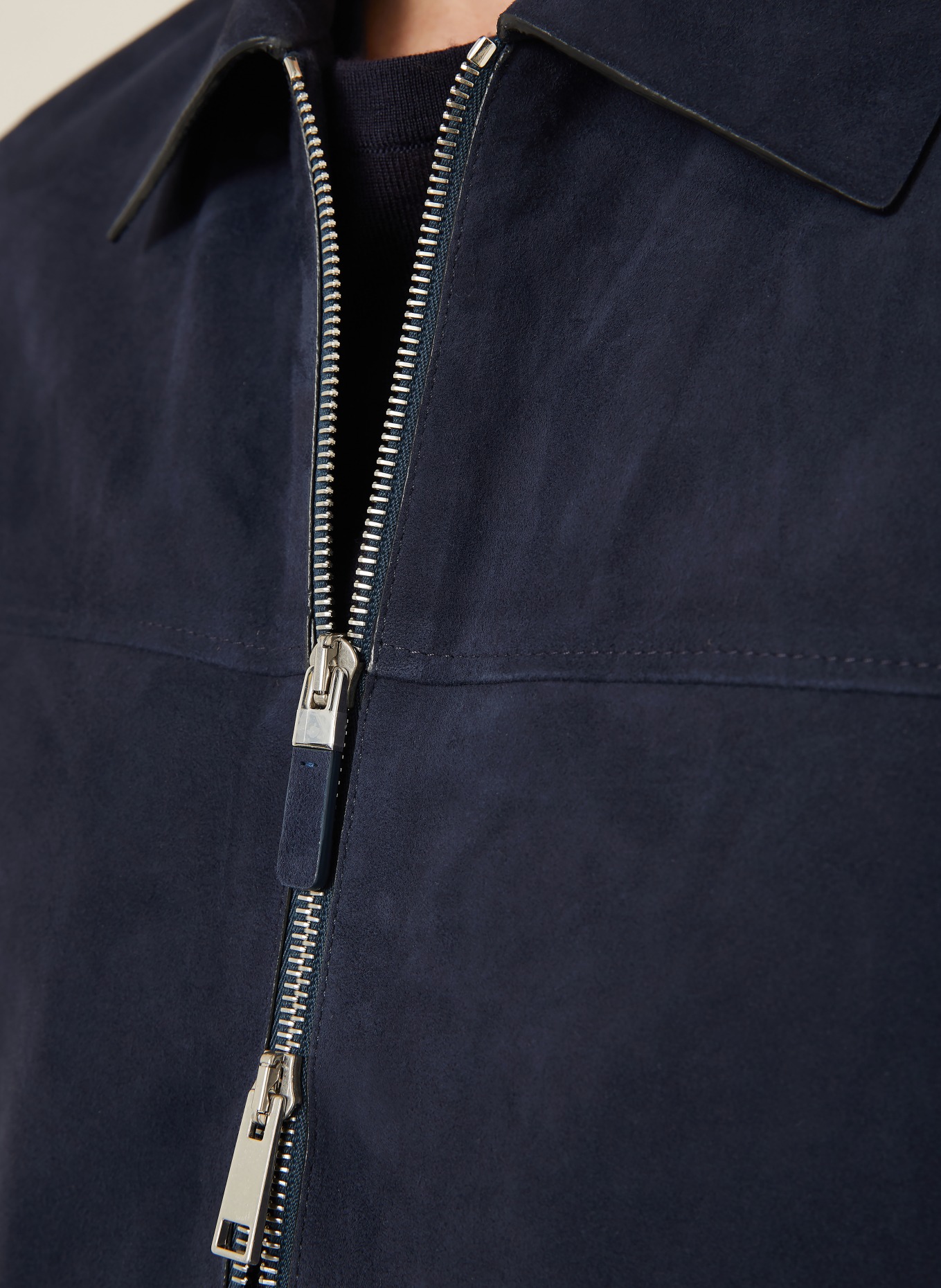 ZEGNA Lederjacke: DUNKELBLAU