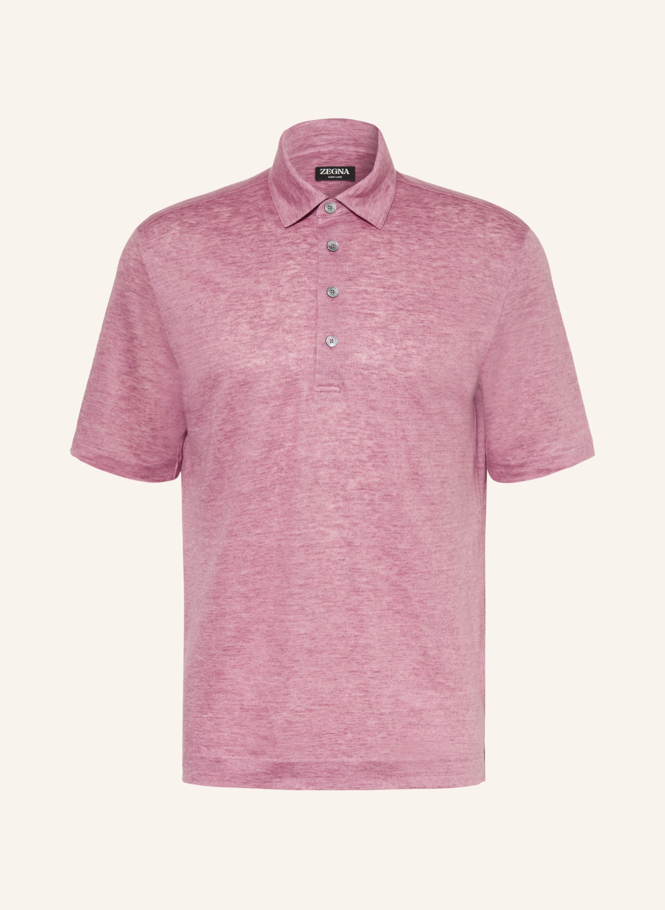 ZEGNA Polo en jersey de lin: LILAS CLAIR