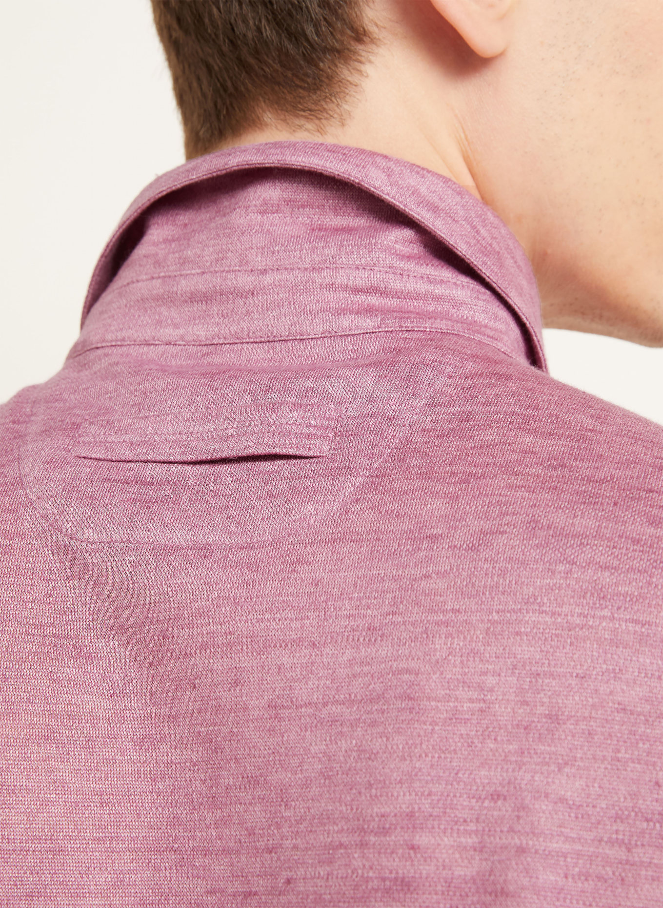ZEGNA Polo en jersey de lin: LILAS CLAIR