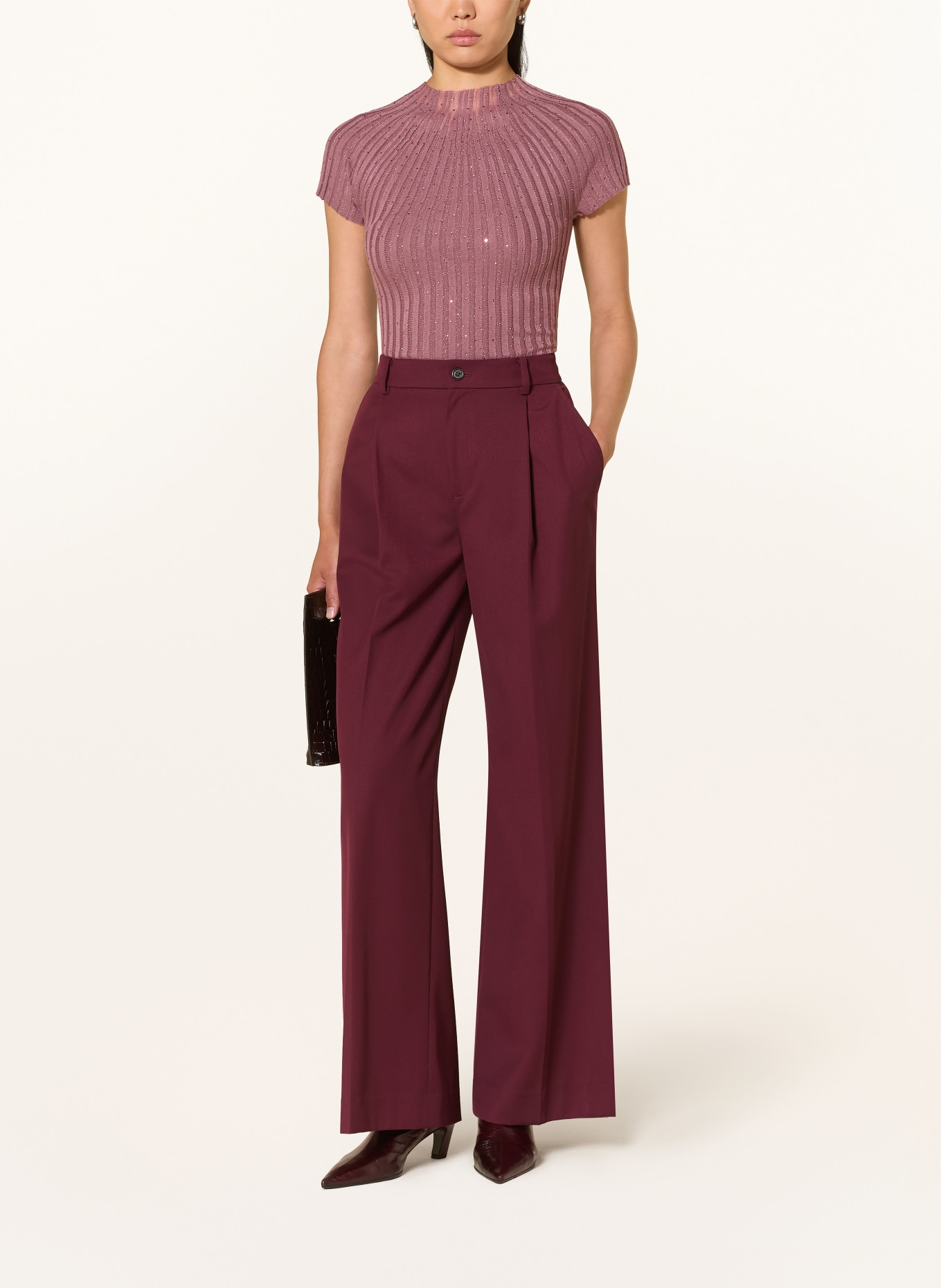 GUESS Knit shirt with rhinestones: DUSKY PINK