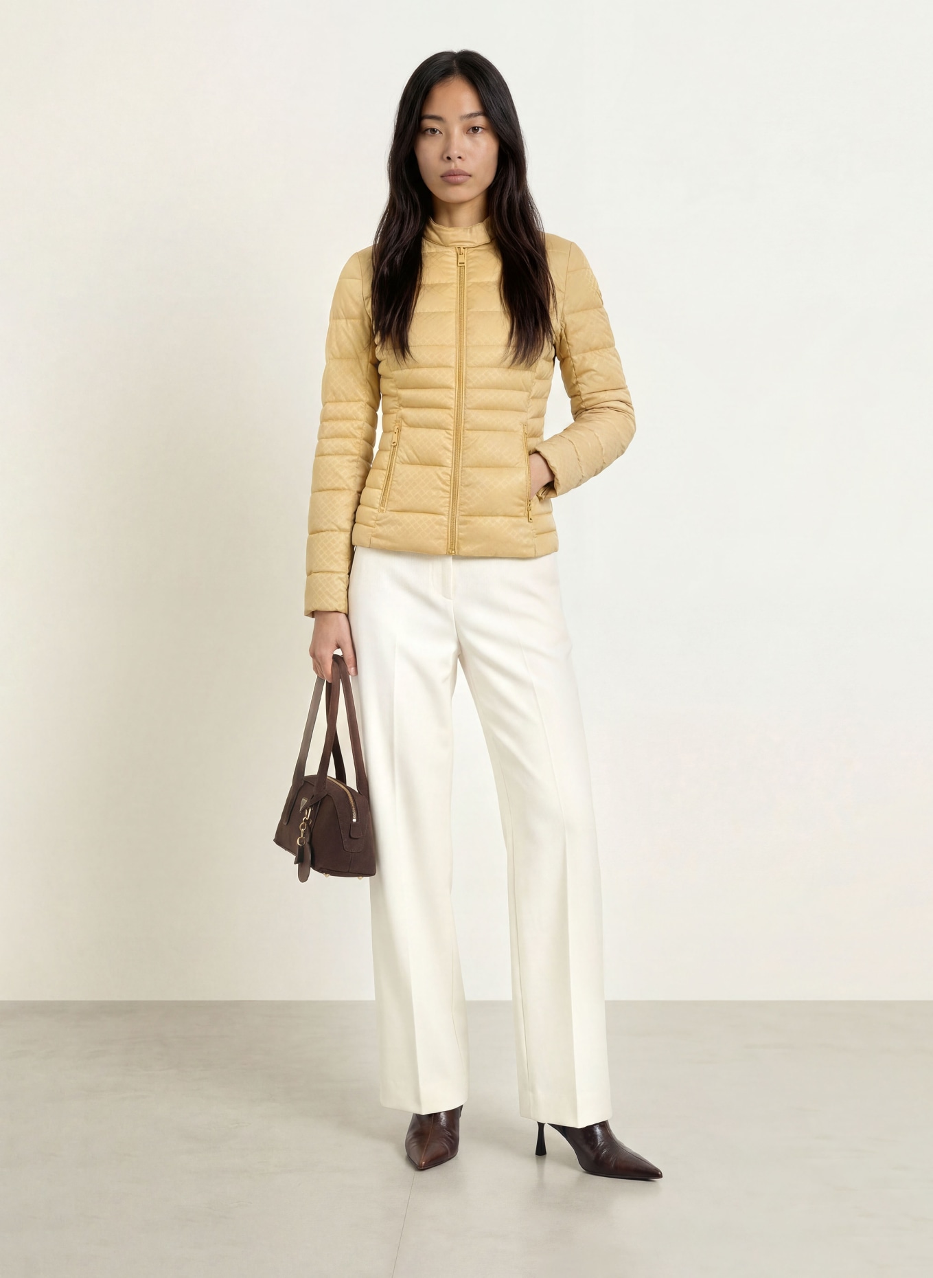 GUESS Quilted Jacket NEW VONA: CAMEL