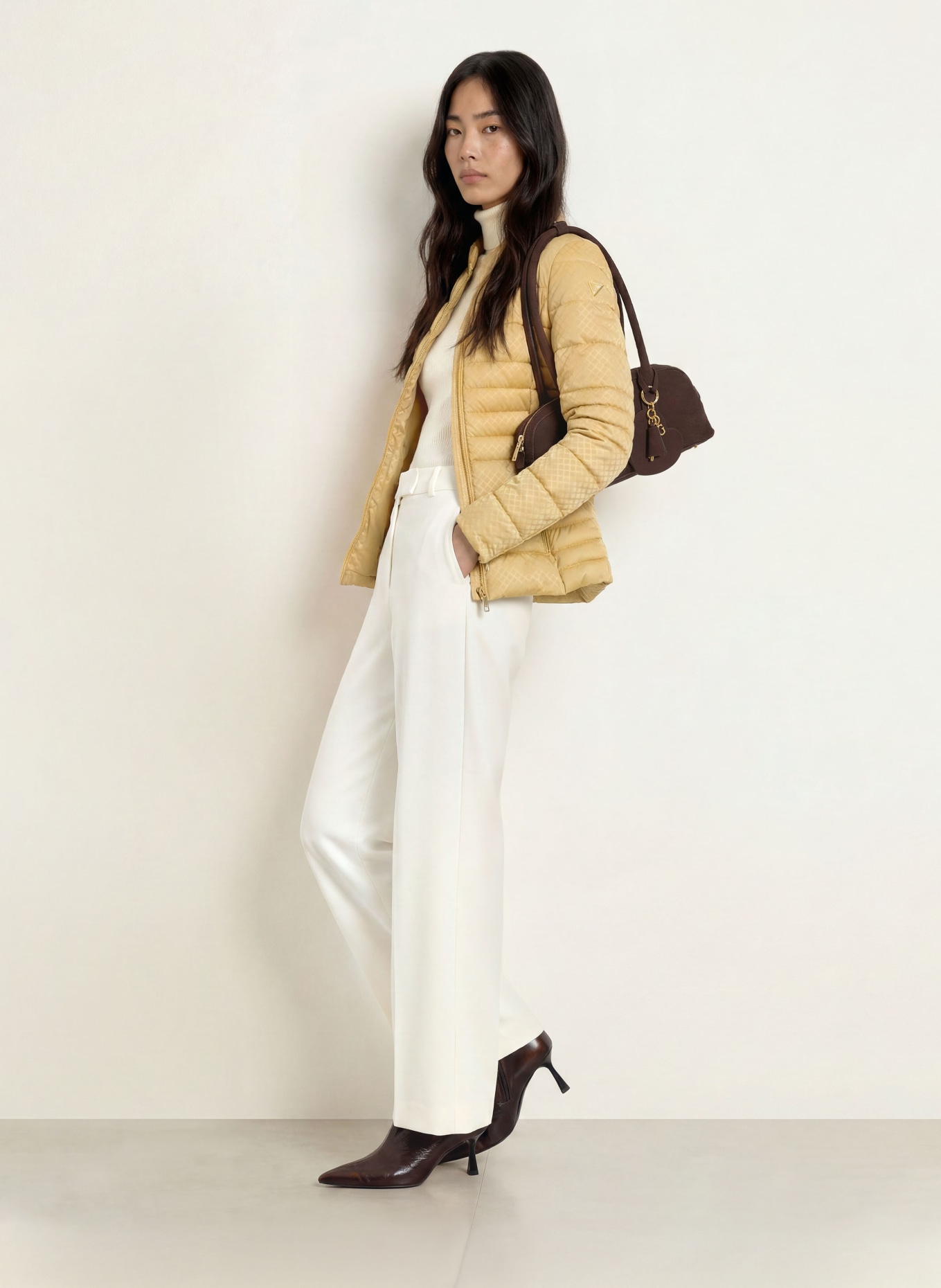 GUESS Quilted Jacket NEW VONA: CAMEL