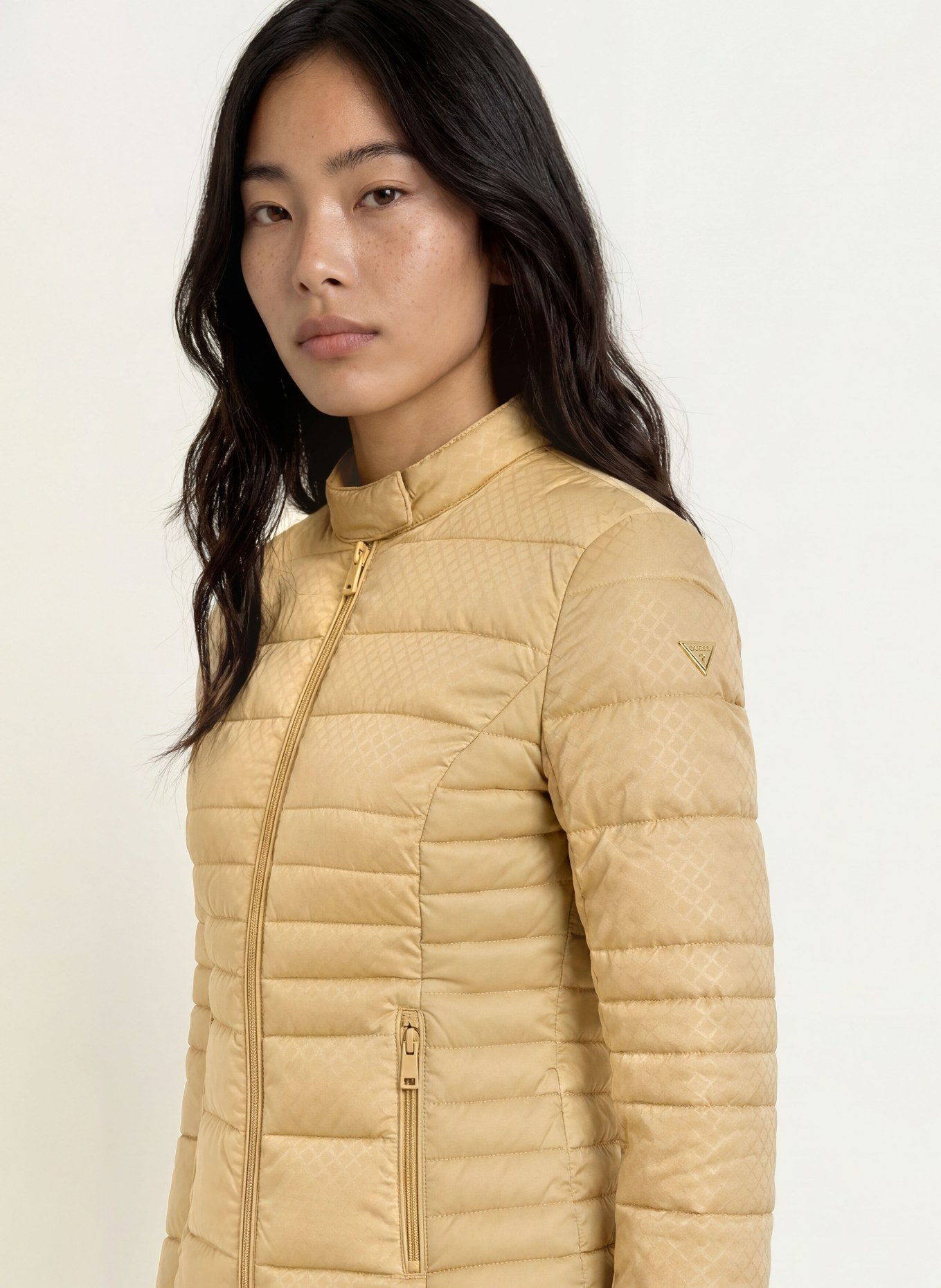 GUESS Quilted Jacket NEW VONA: CAMEL