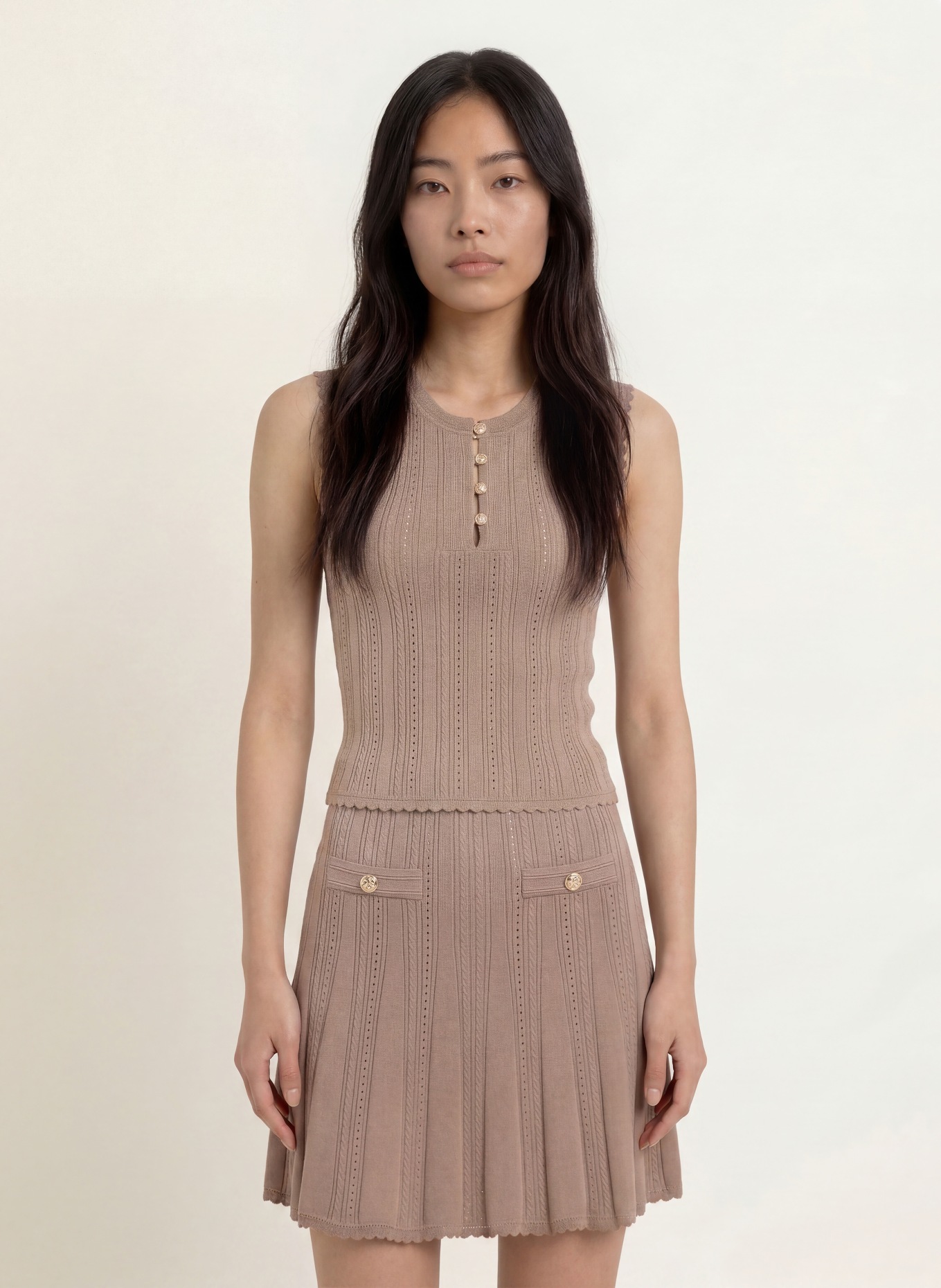 GUESS Gebreide top CARMEN: BEIGE