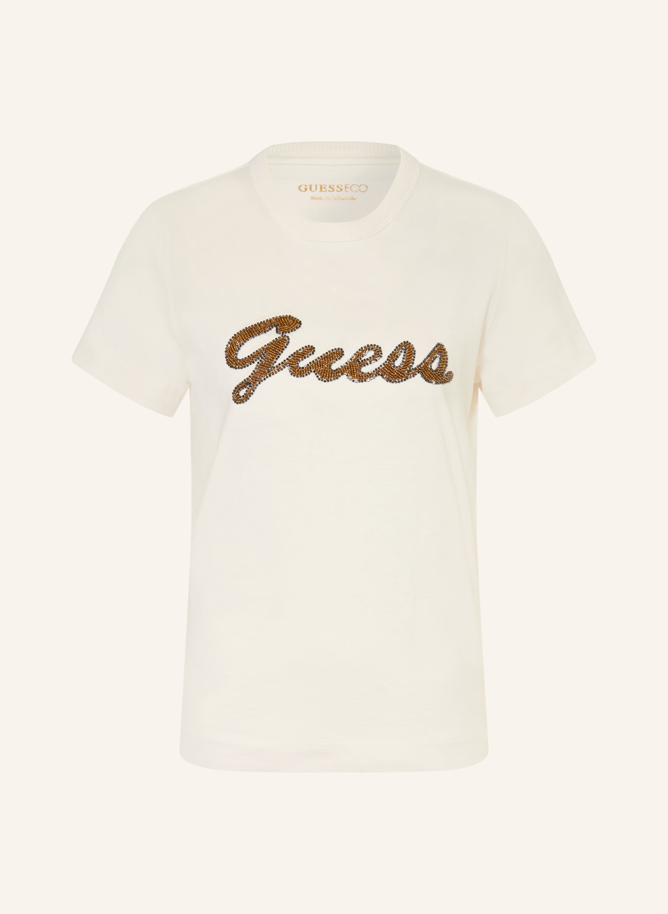 GUESS T-shirt met sierstenen: WIT