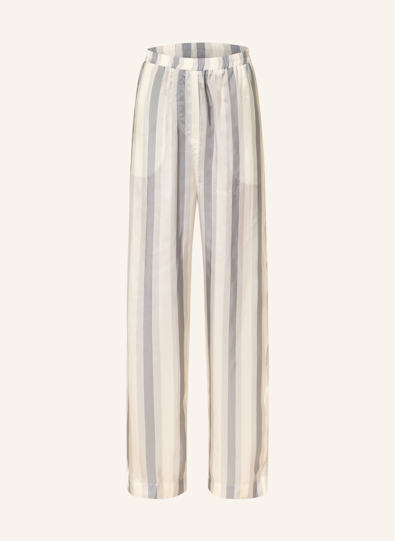 The Frankie Shop Marlenehose BAXTER aus Satin: GRAU / CREME / HELLGRAU