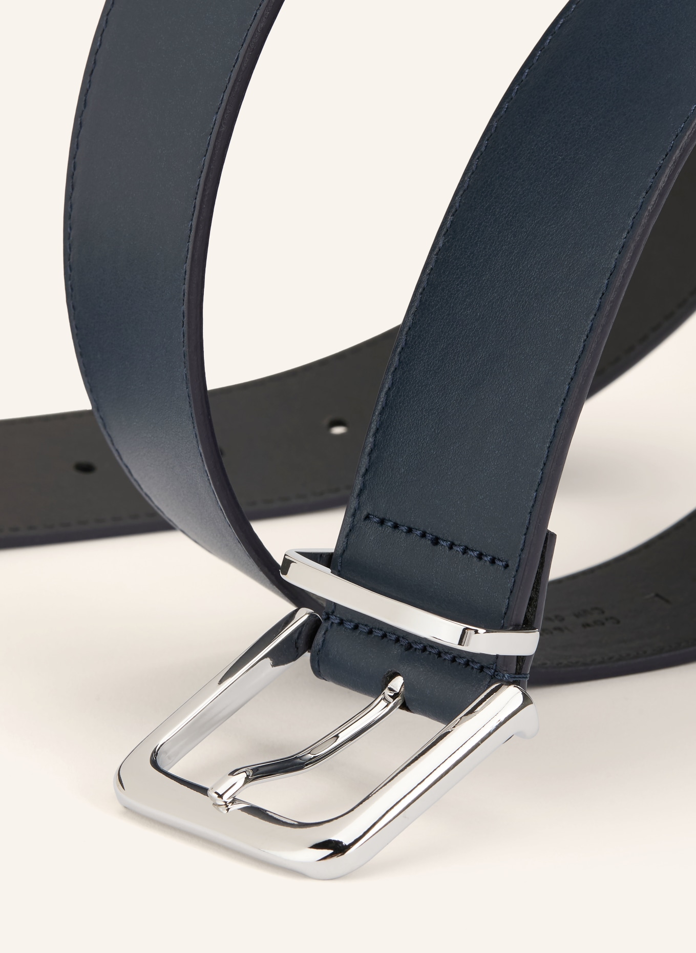 The Frankie Shop SARNO Leather belt: DARK BLUE / SILVER