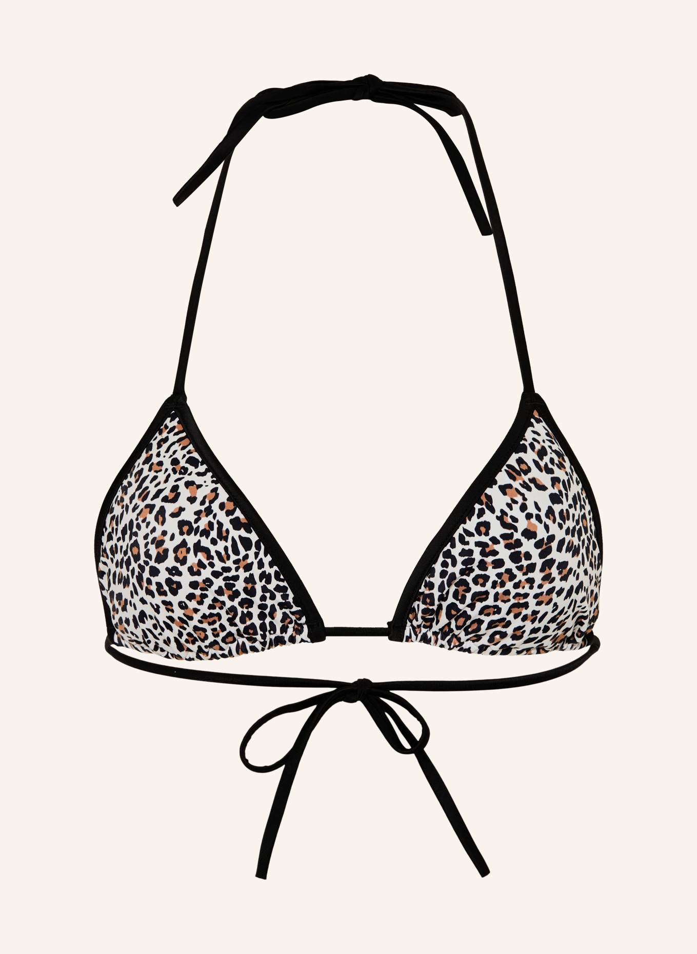 HUGO Haut de bikini triangle MONOGRAM: NOIR / MARRON / BLANC