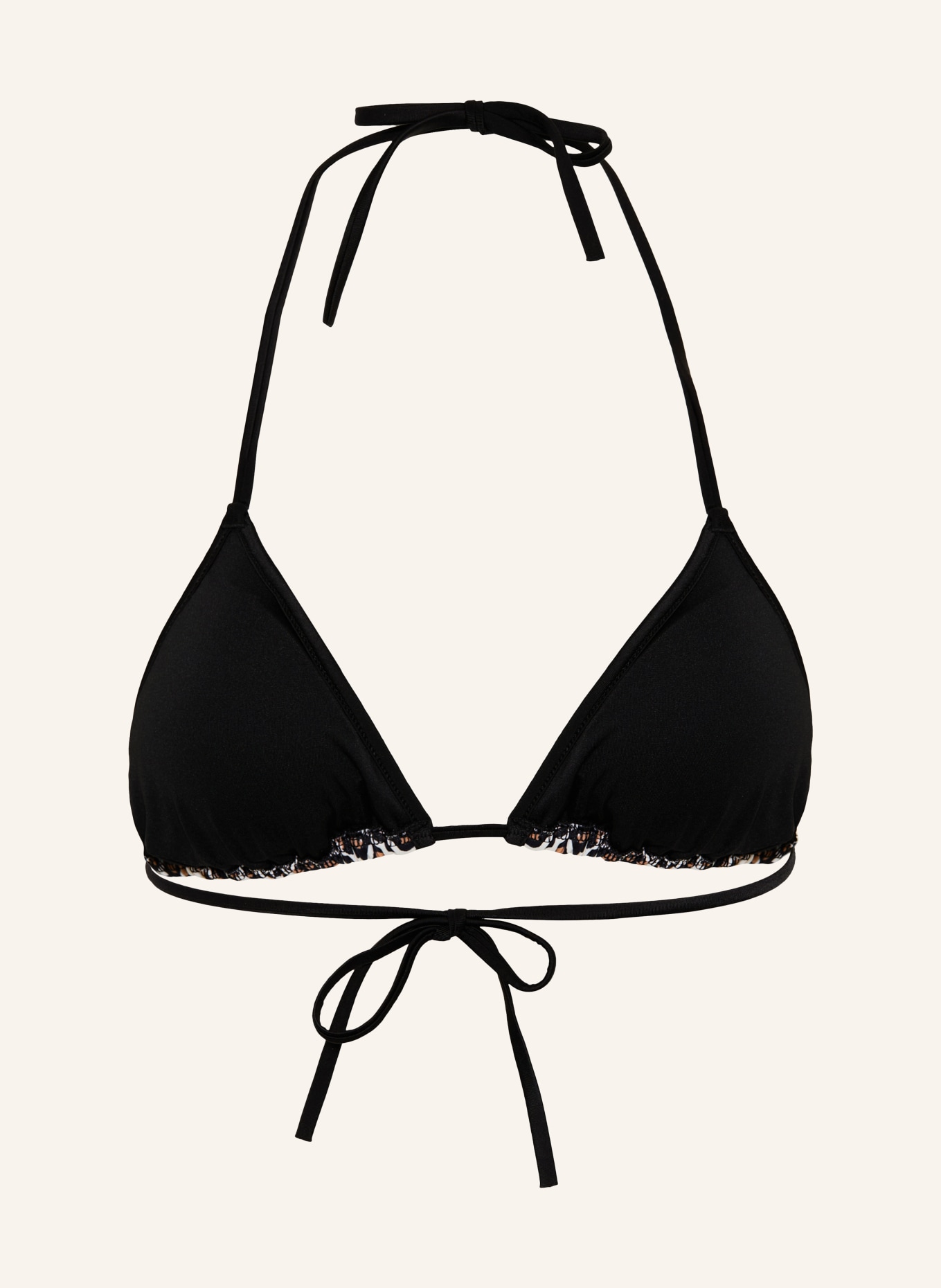 HUGO Haut de bikini triangle MONOGRAM: NOIR / MARRON / BLANC