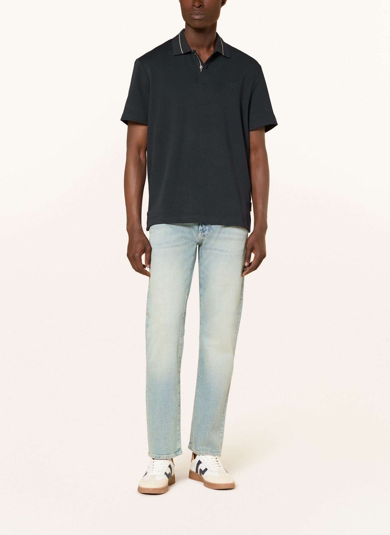 JOOP! JEANS ALASTOR Piqué polo shirt: DARK BLUE / YELLOW