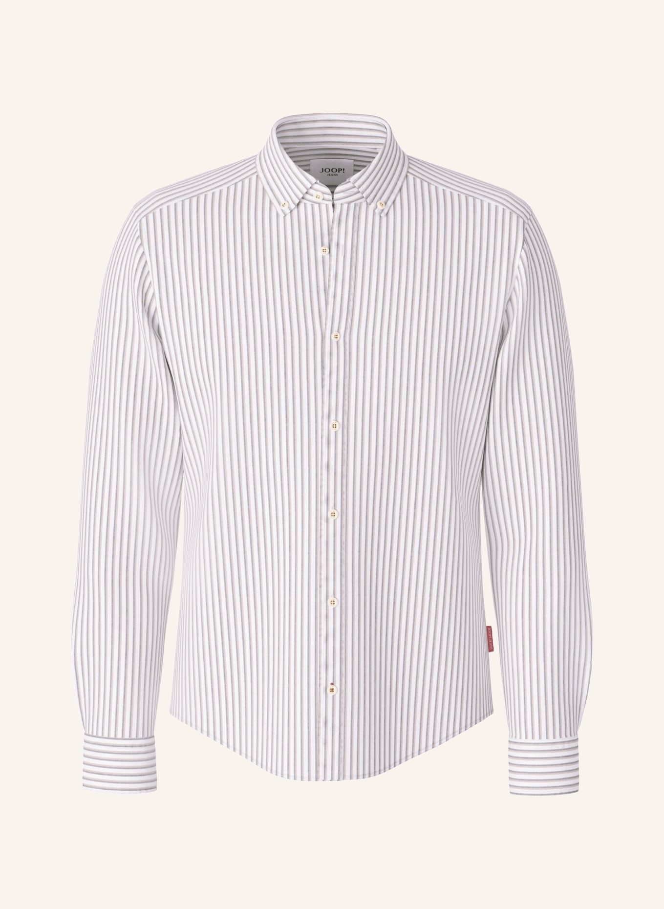 JOOP! JEANS Hemd HELI Regular Fit: WEISS / BEIGE / DUNKELGRAU