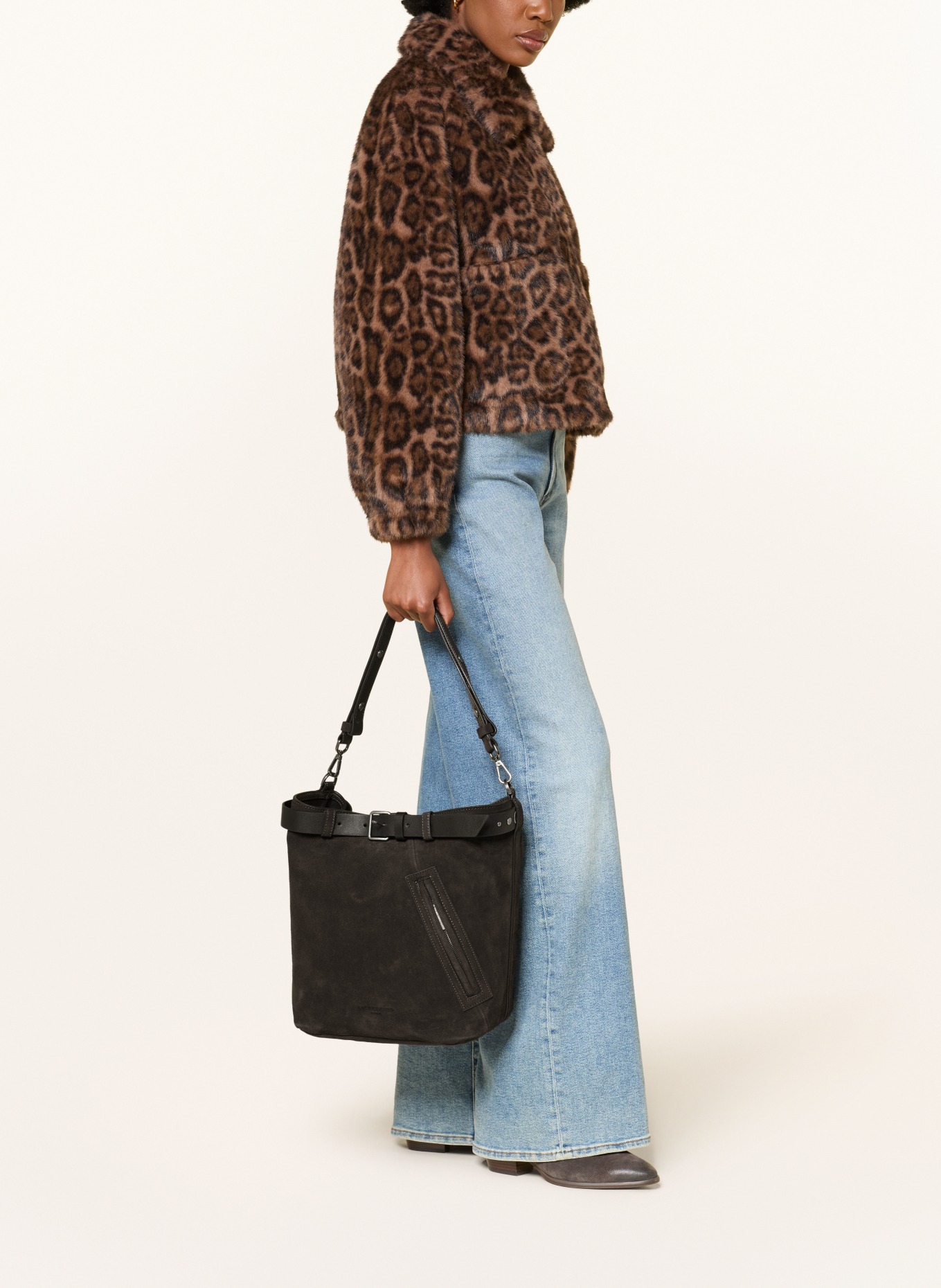 LIEBESKIND ZITA LARGE Shoulder Bag: DARK BROWN / SILVER